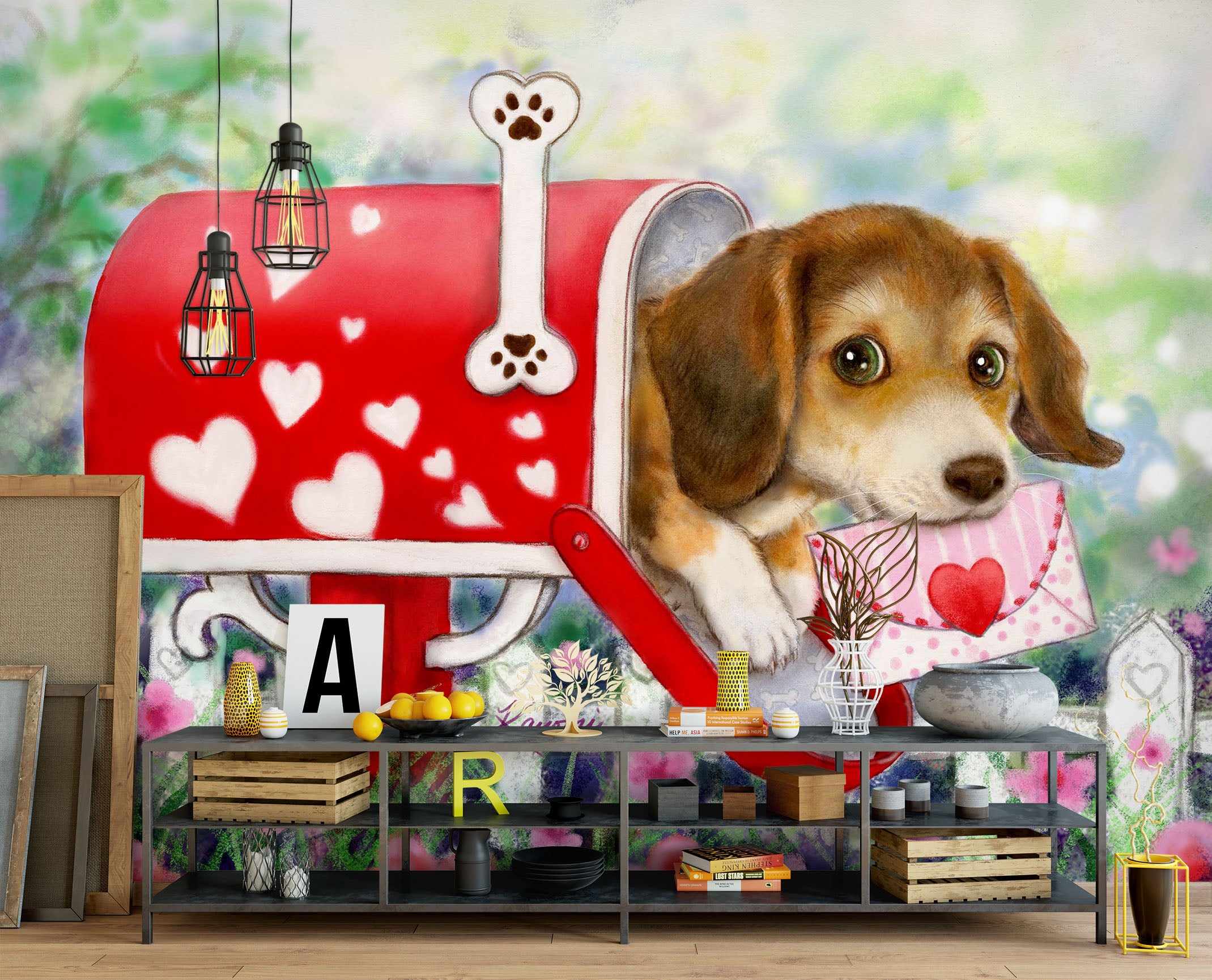 3D Dog Letter 5539 Kayomi Harai Wall Mural Wall Murals