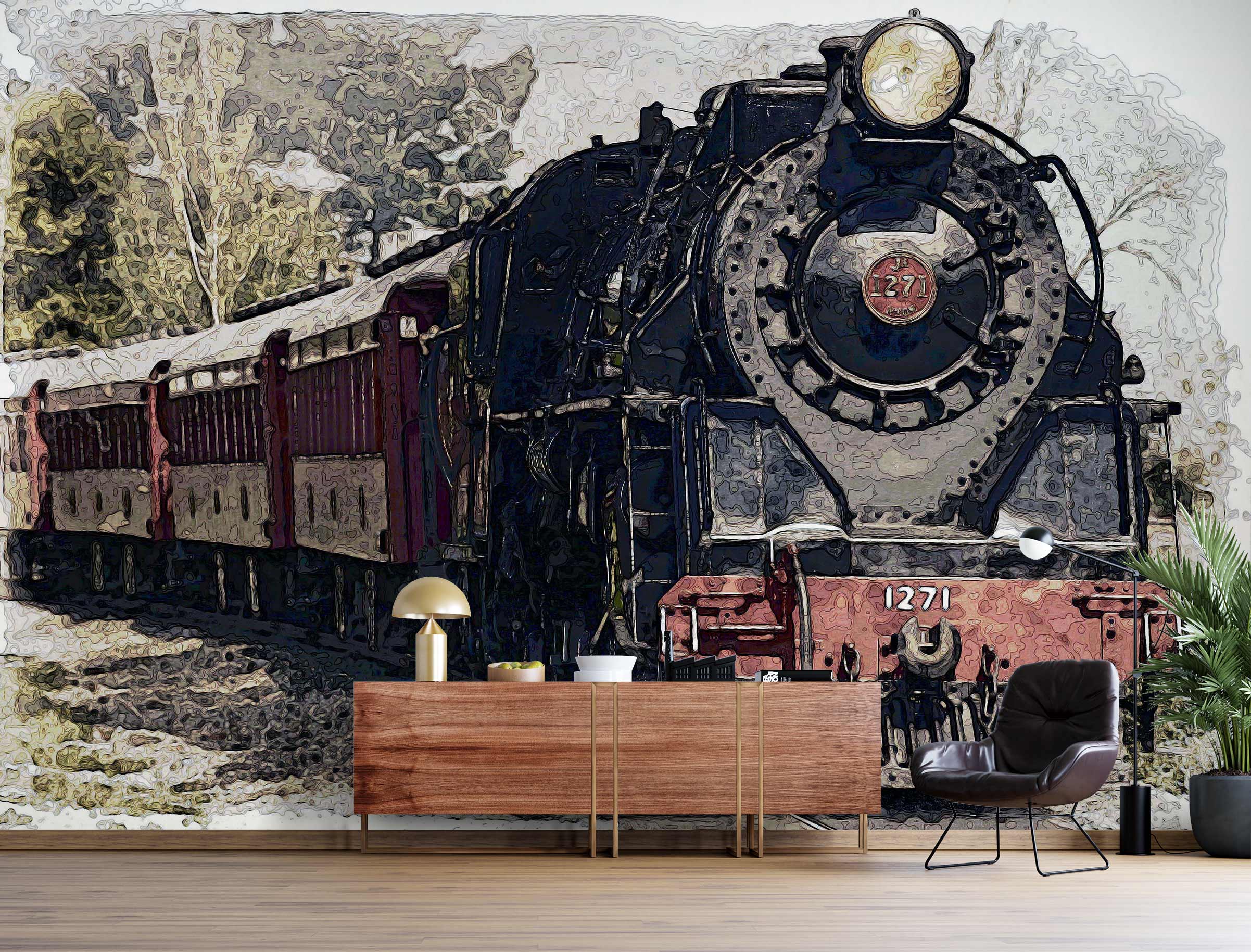 3D Train 9193 Alius Herb Wall Mural Wall Murals