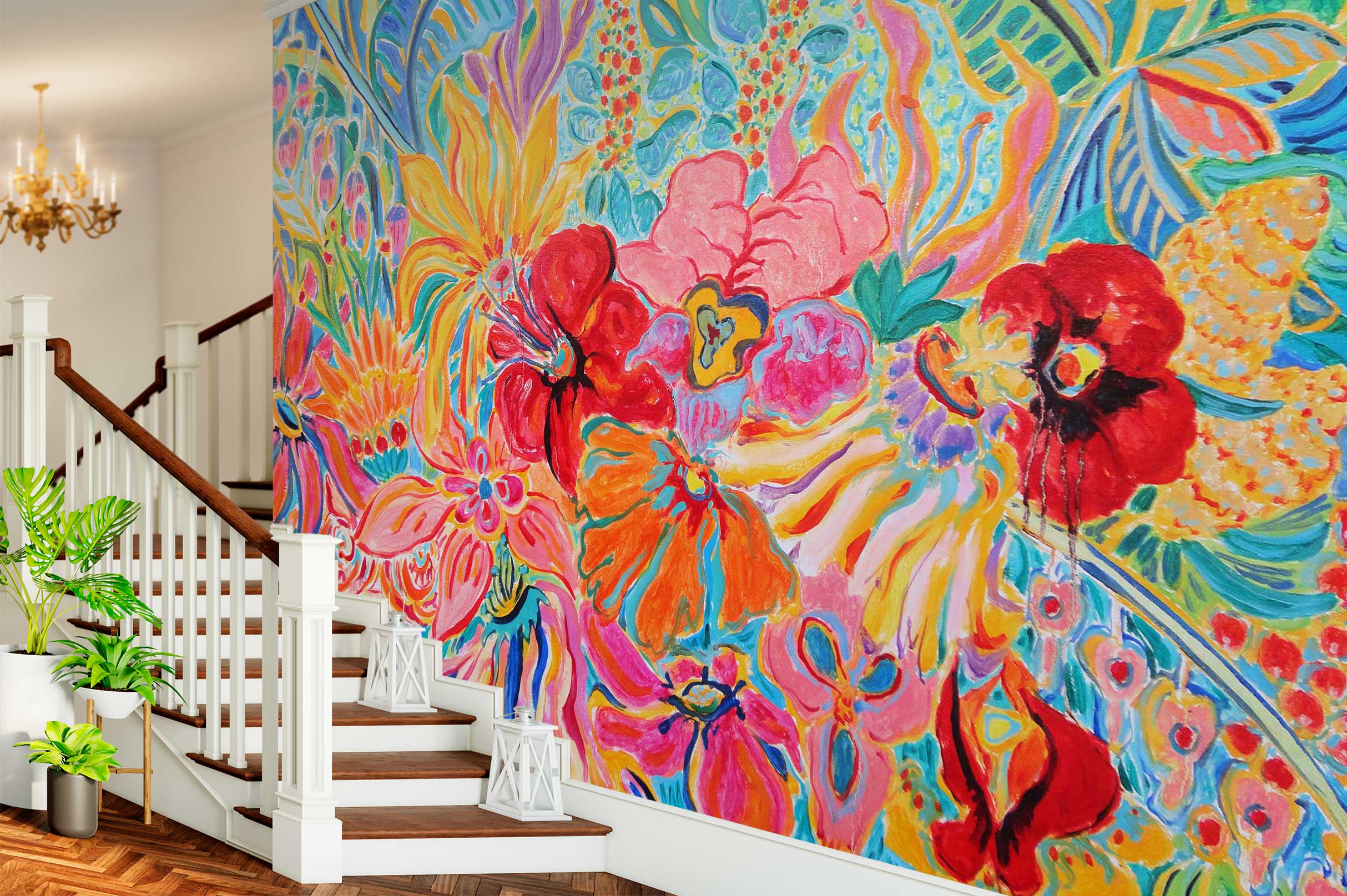 3D Colorful Flowers 12162 Misako Chida Wall Mural Wall Murals