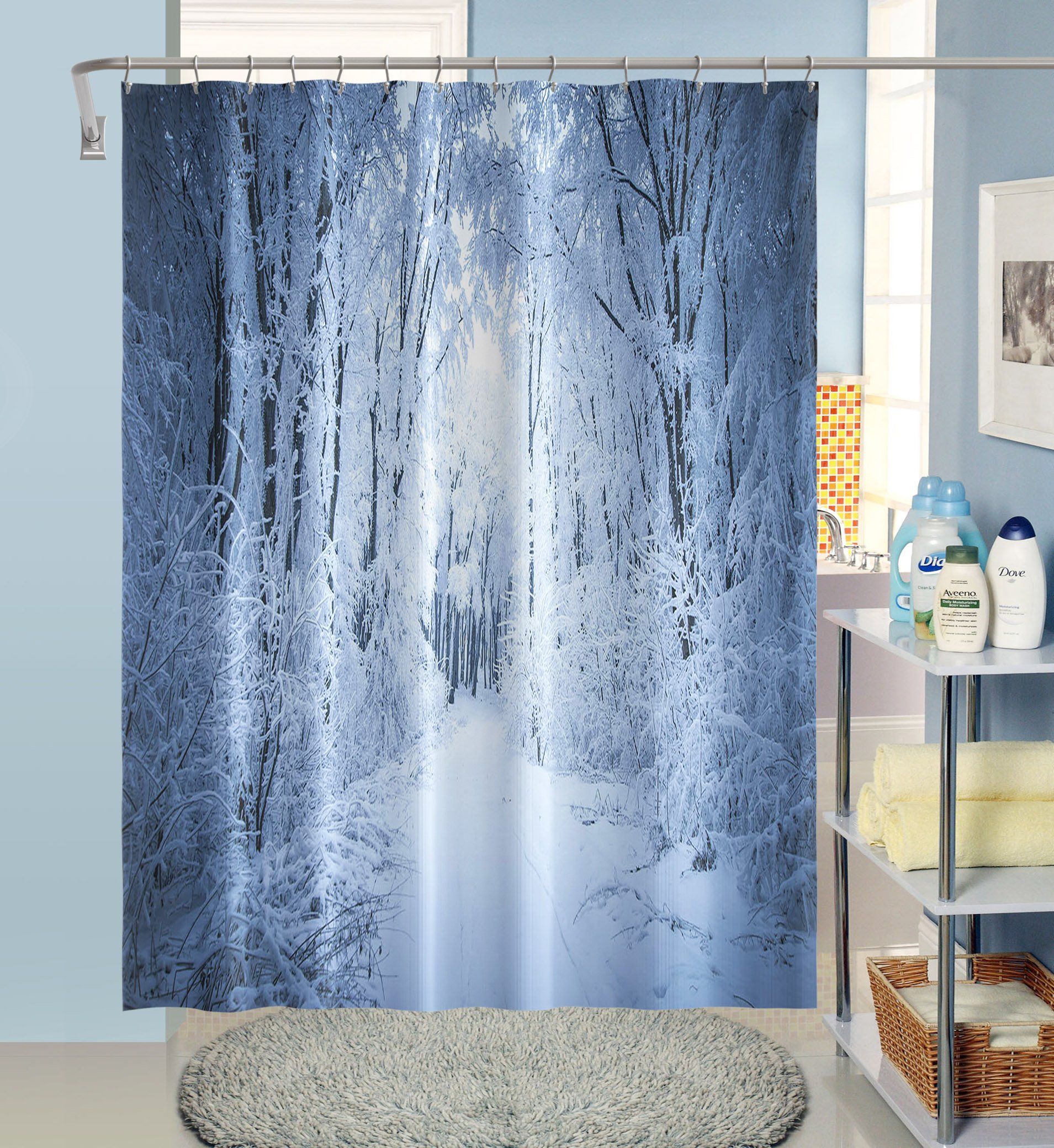 3D White Snow 033 Shower Curtain 3D Shower Curtain AJ Creativity Home 