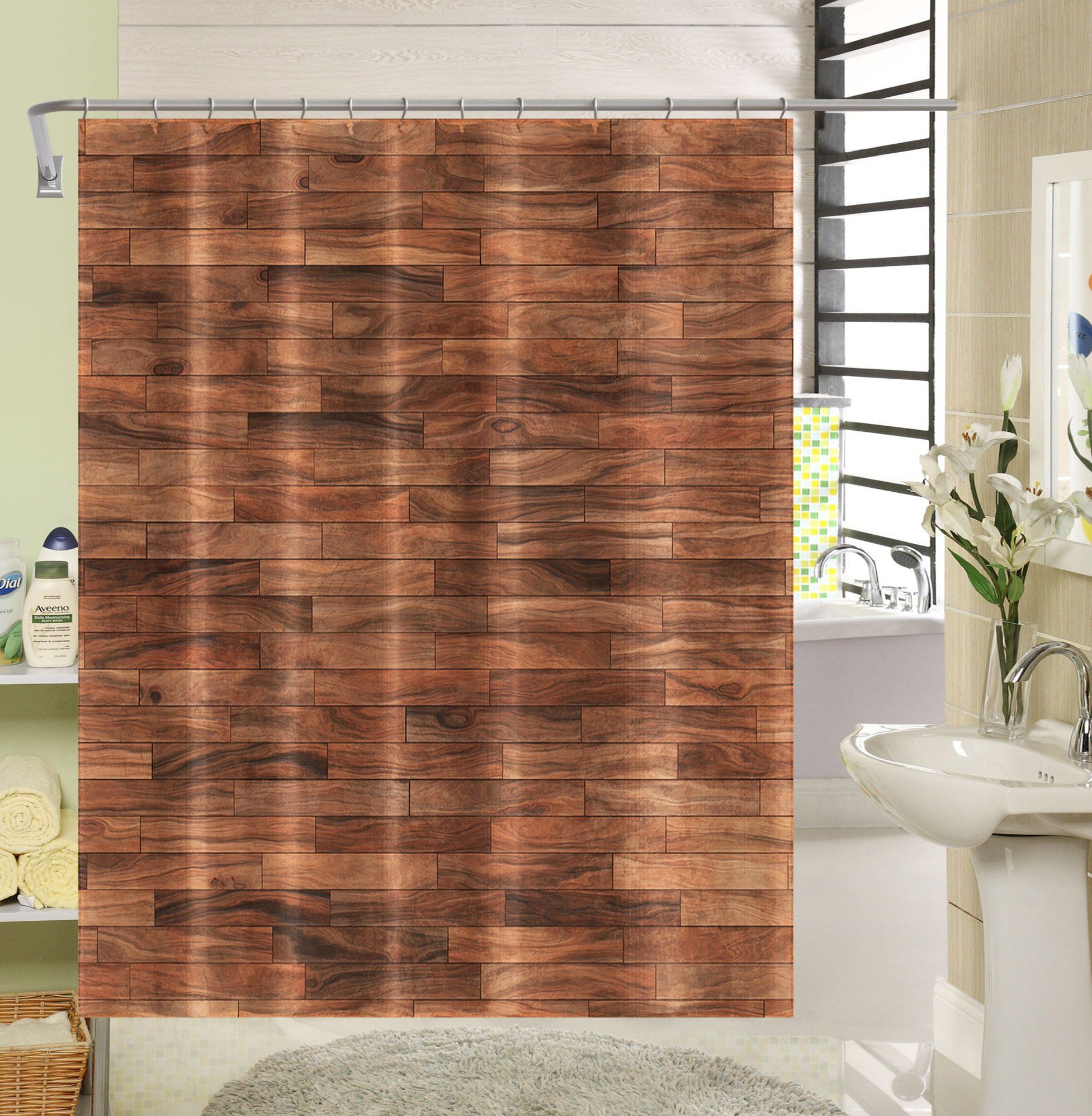 3D Redwood Brick 027 Shower Curtain 3D Shower Curtain AJ Creativity Home 