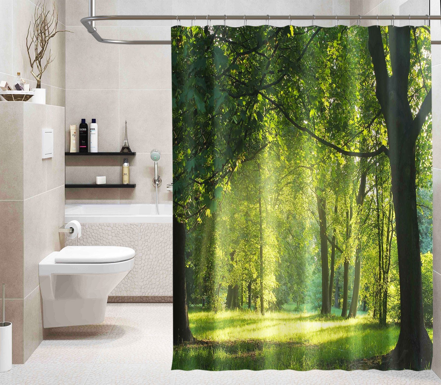 3D Woods Shadow 132 Shower Curtain 3D Shower Curtain AJ Creativity Home 