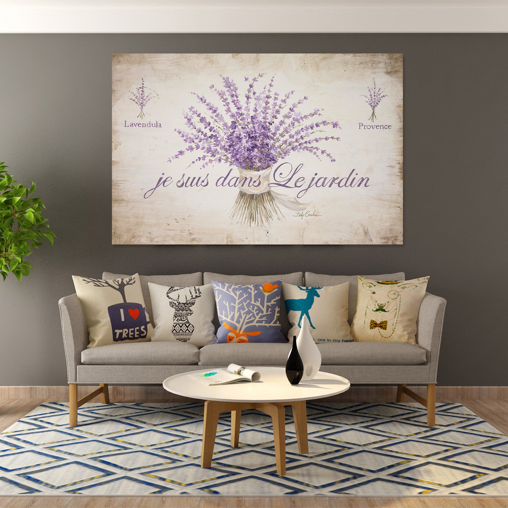 3D Purple Flowers 017 Debi Coules Wall Sticker