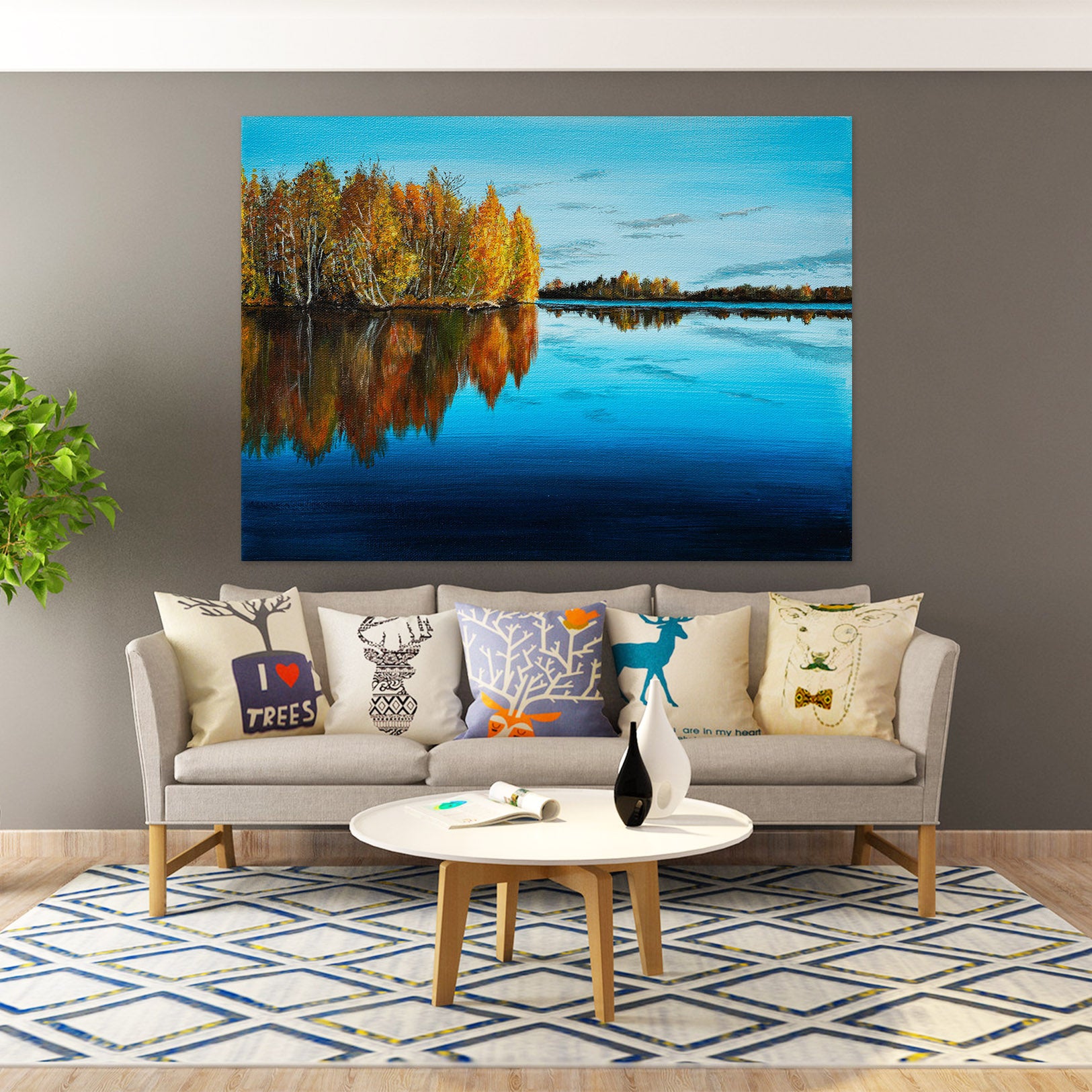 3D Woods Lake 1805 Marina Zotova Wall Sticker