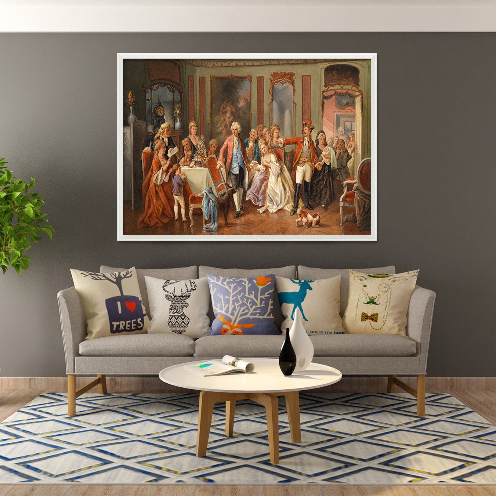 3D Students Attend Class 146 Fake Framed Print Painting Wallpaper AJ Creativity Home 