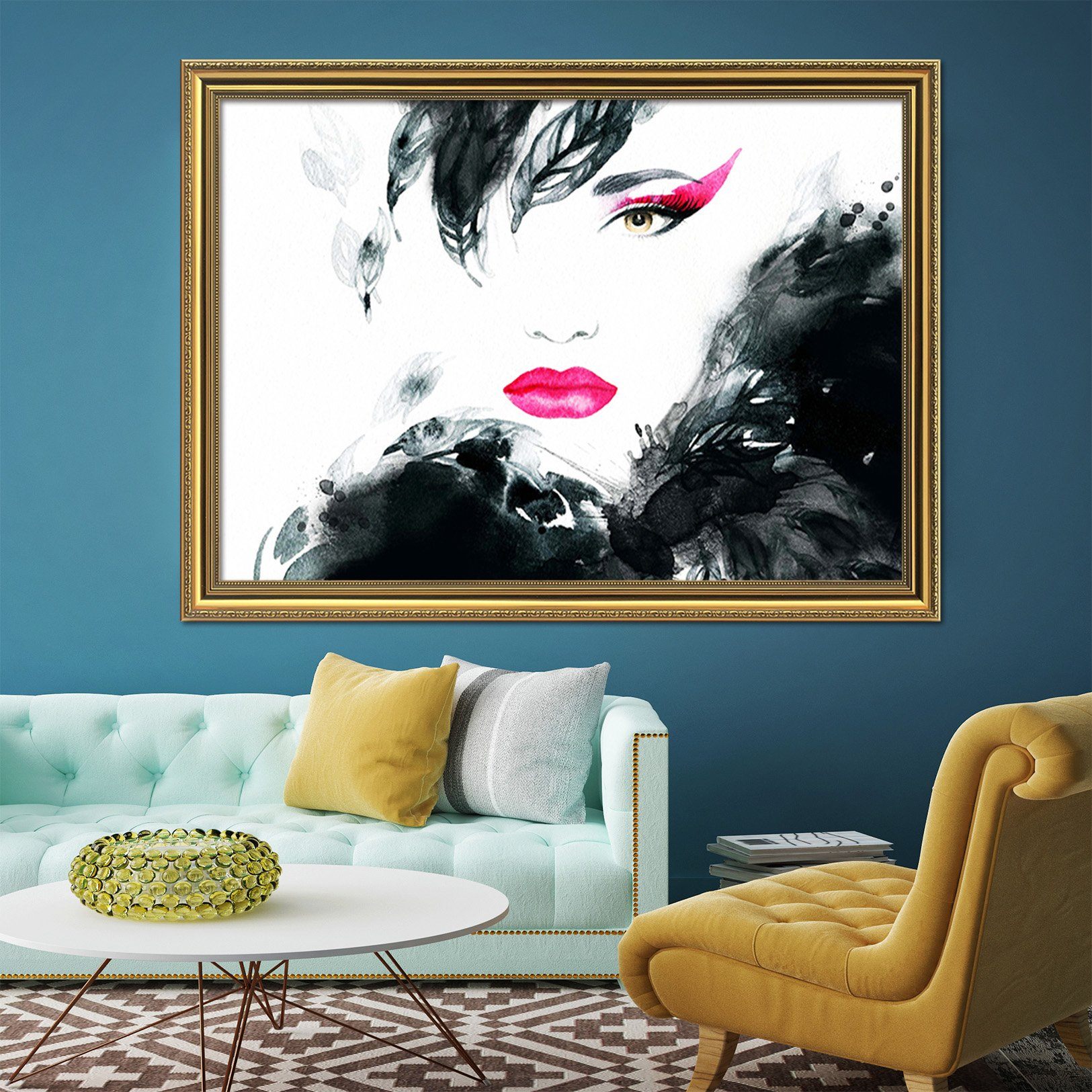 3D Red Lips 176 Fake Framed Print Painting Wallpaper AJ Creativity Home 