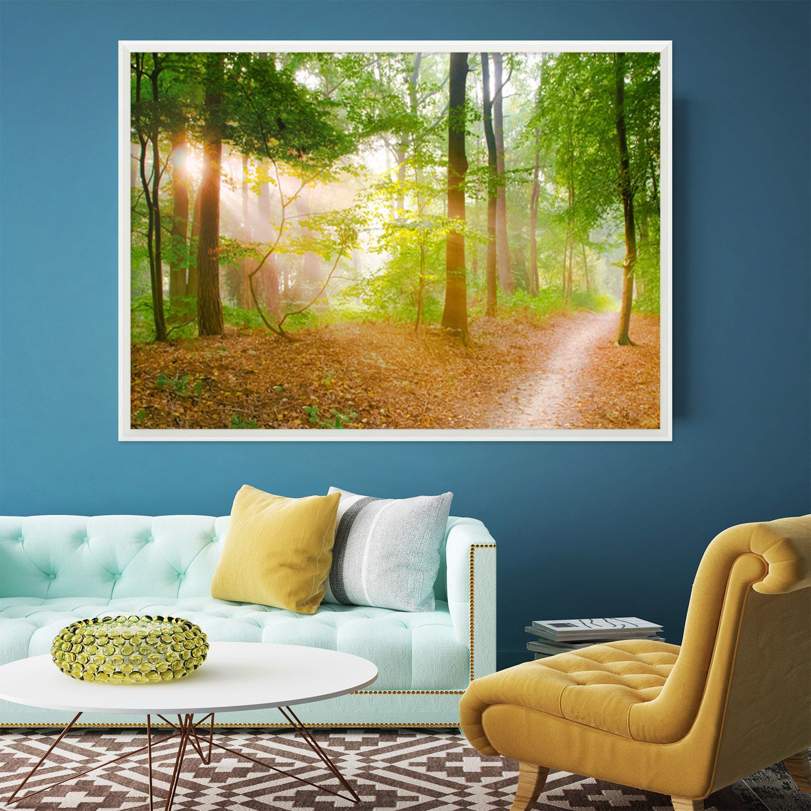 3D Sunshine Trail 014 Fake Framed Print Painting Wallpaper AJ Creativity Home 