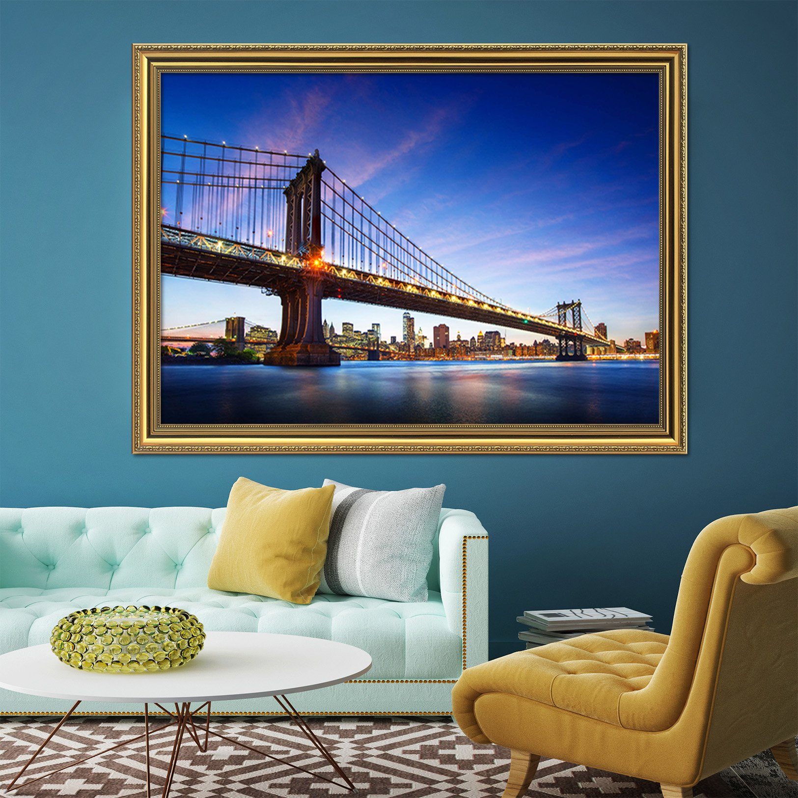 3D Sea Bridge 155 Fake Framed Print Painting Wallpaper AJ Creativity Home 