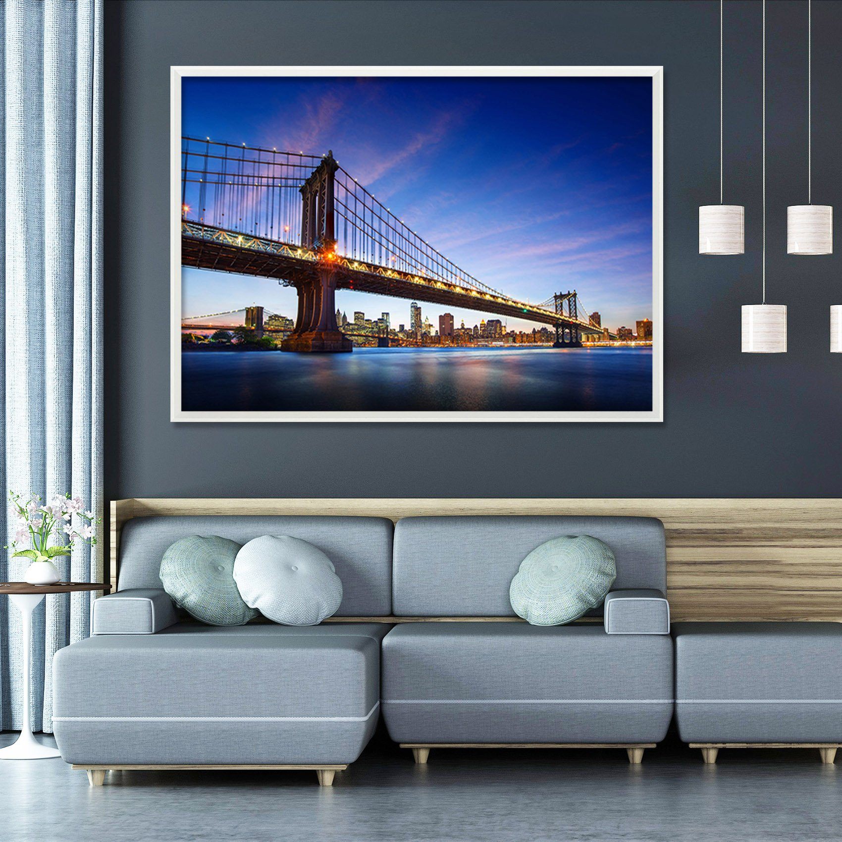 3D Sea Bridge 155 Fake Framed Print Painting Wallpaper AJ Creativity Home 