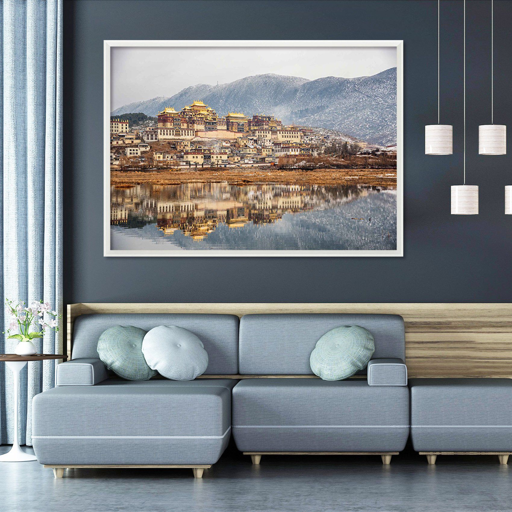 3D Small Town 003 Fake Framed Print Painting Wallpaper AJ Creativity Home 