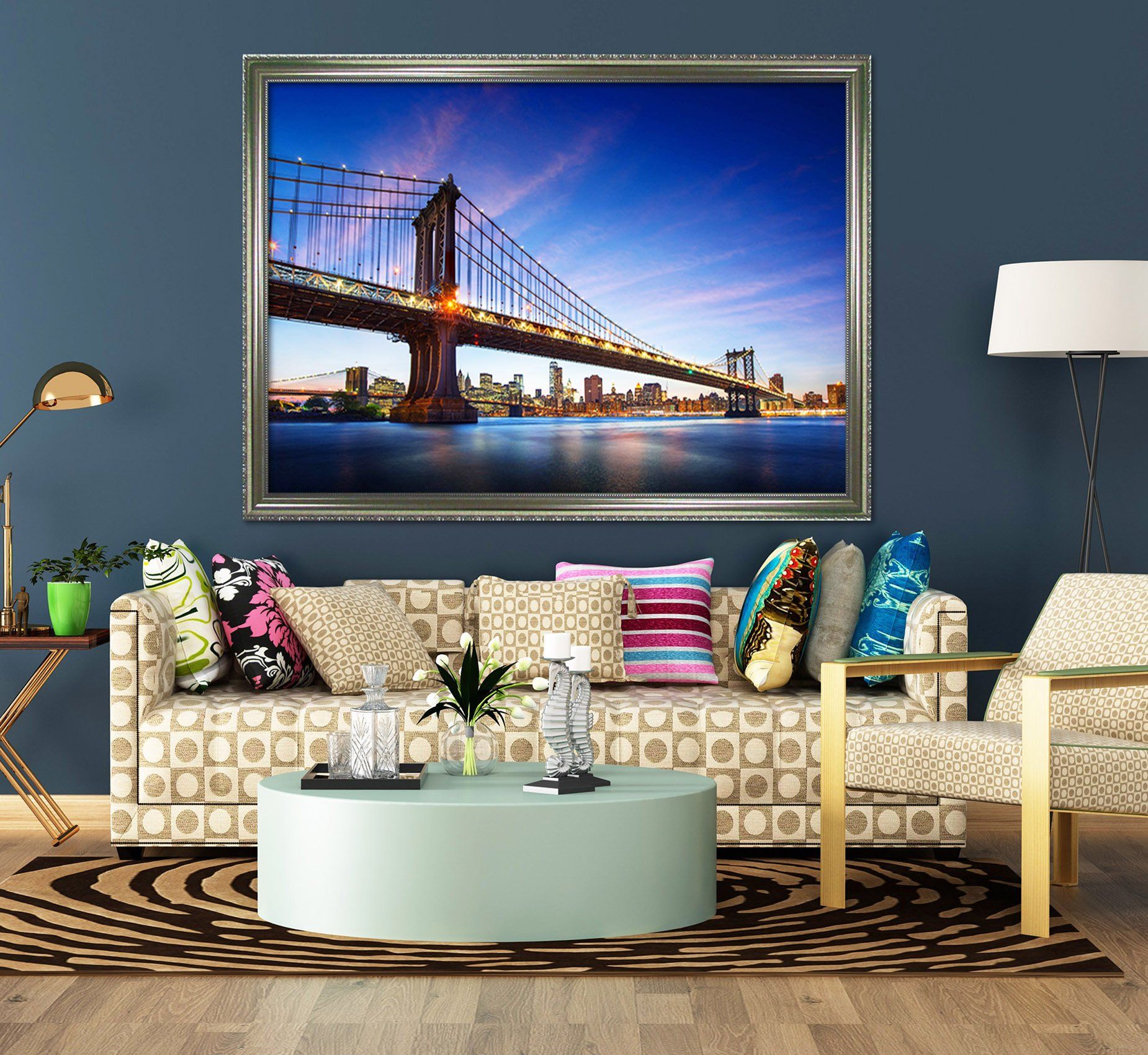 3D Sea Bridge 155 Fake Framed Print Painting Wallpaper AJ Creativity Home 