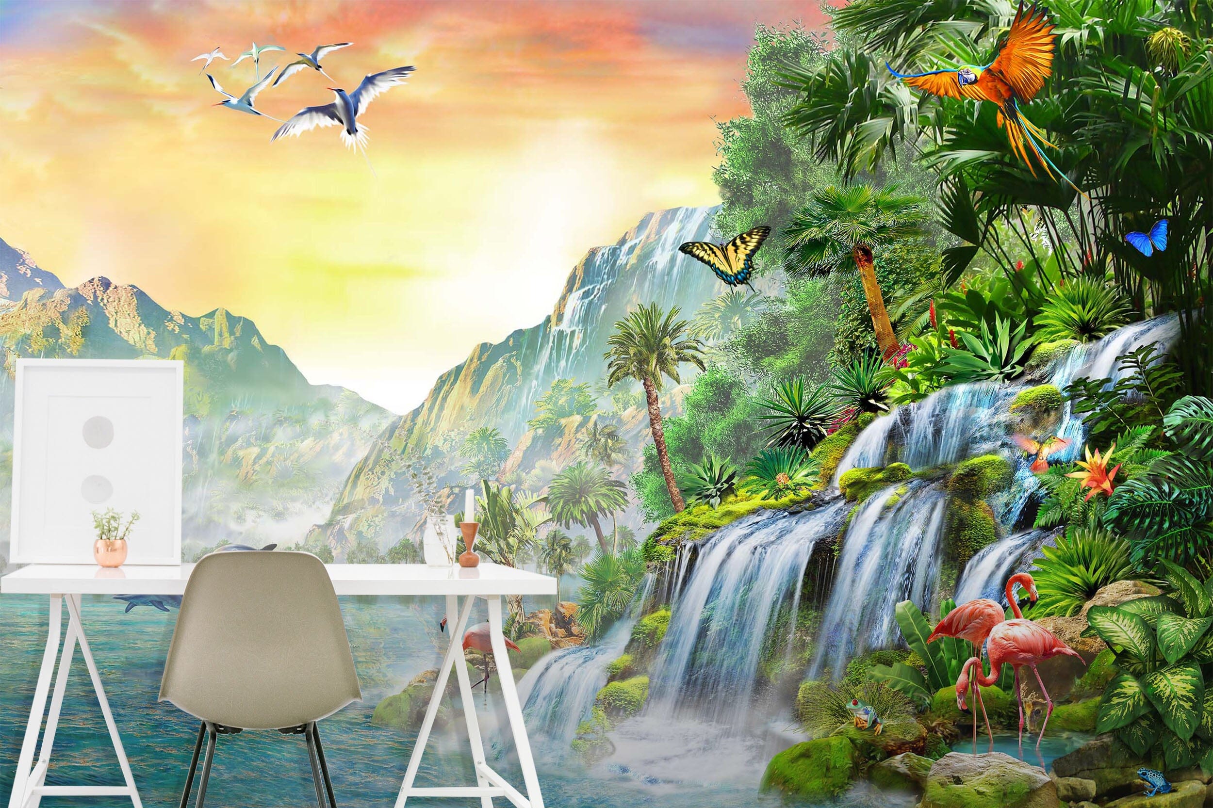 3D Rainbow Forest 1415 Adrian Chesterman Wall Mural Wall Murals Wallpaper AJ Wallpaper 2 