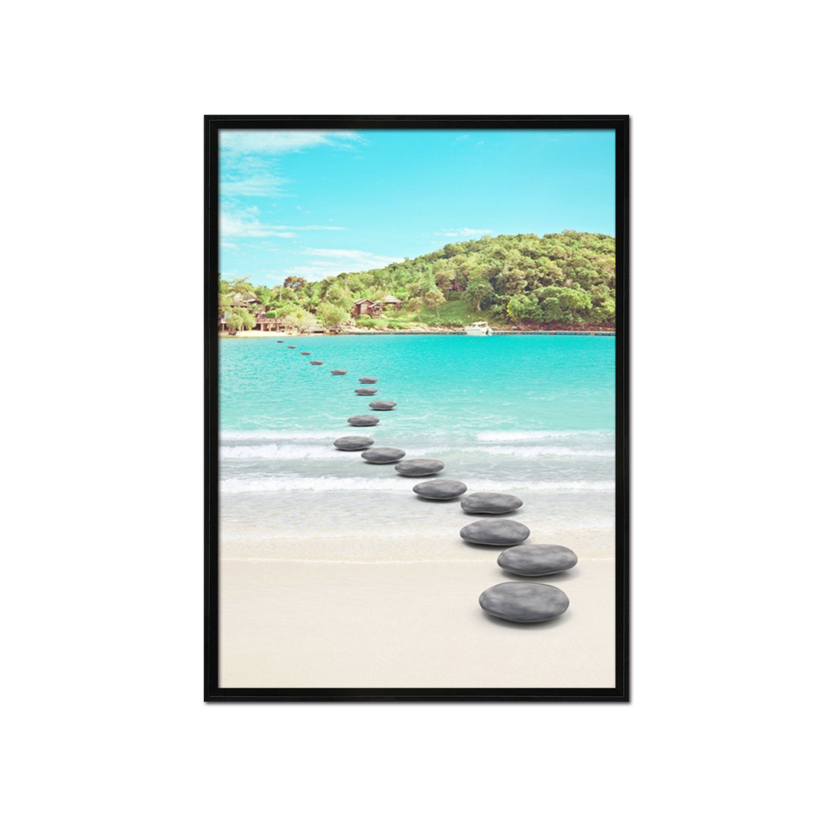 3D Small Stone Road 005 Fake Framed Print Painting Wallpaper AJ Creativity Home 