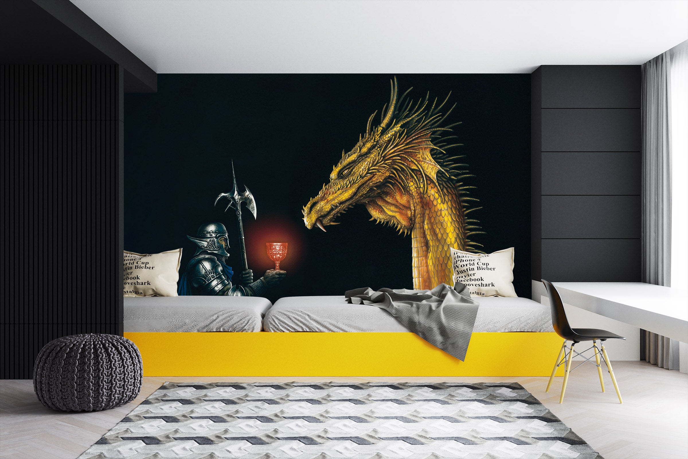 3D Armor Soldier Cup Dragon 7045 Ciruelo Wall Mural Wall Murals