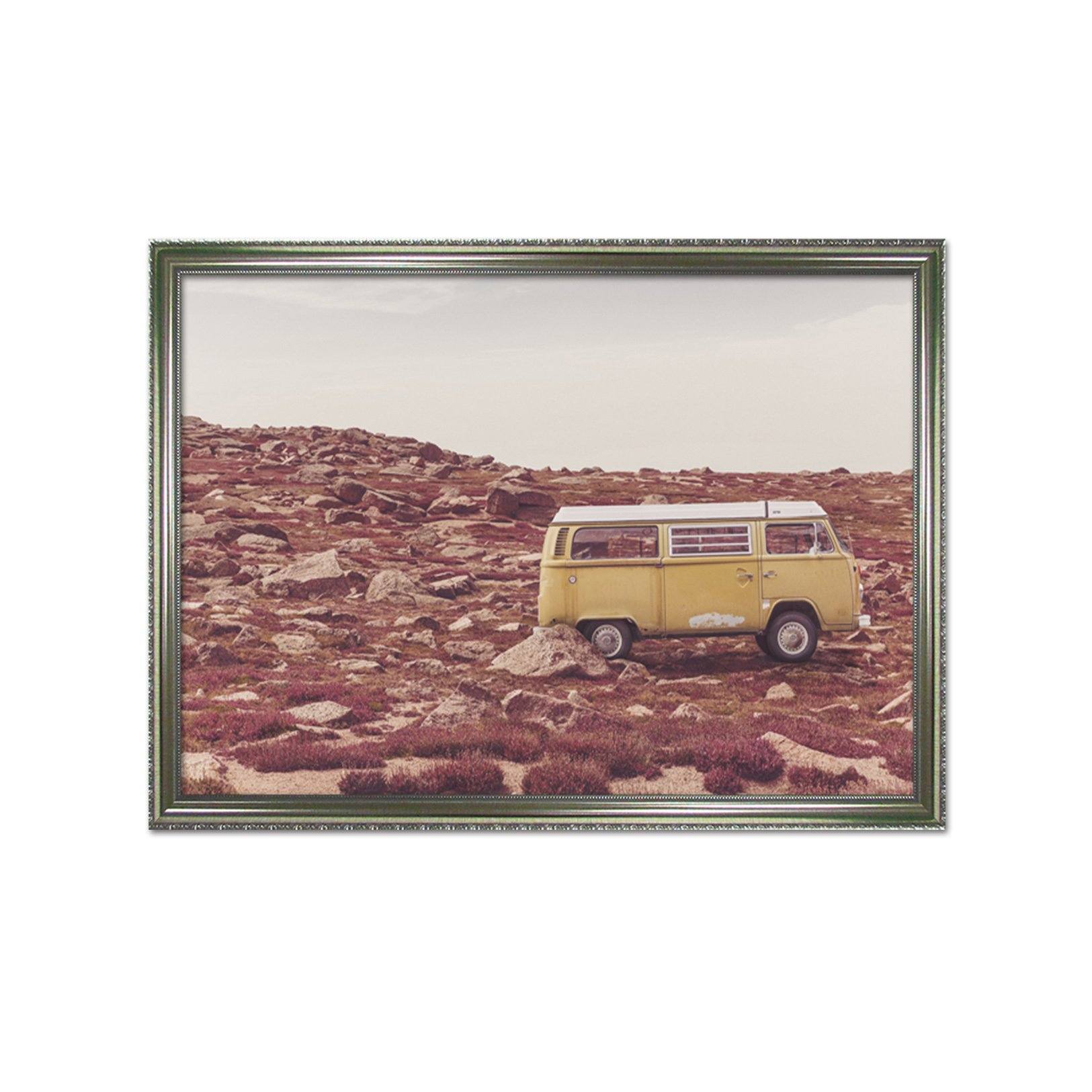 3D Yellow Car 191 Fake Framed Print Painting Wallpaper AJ Creativity Home 