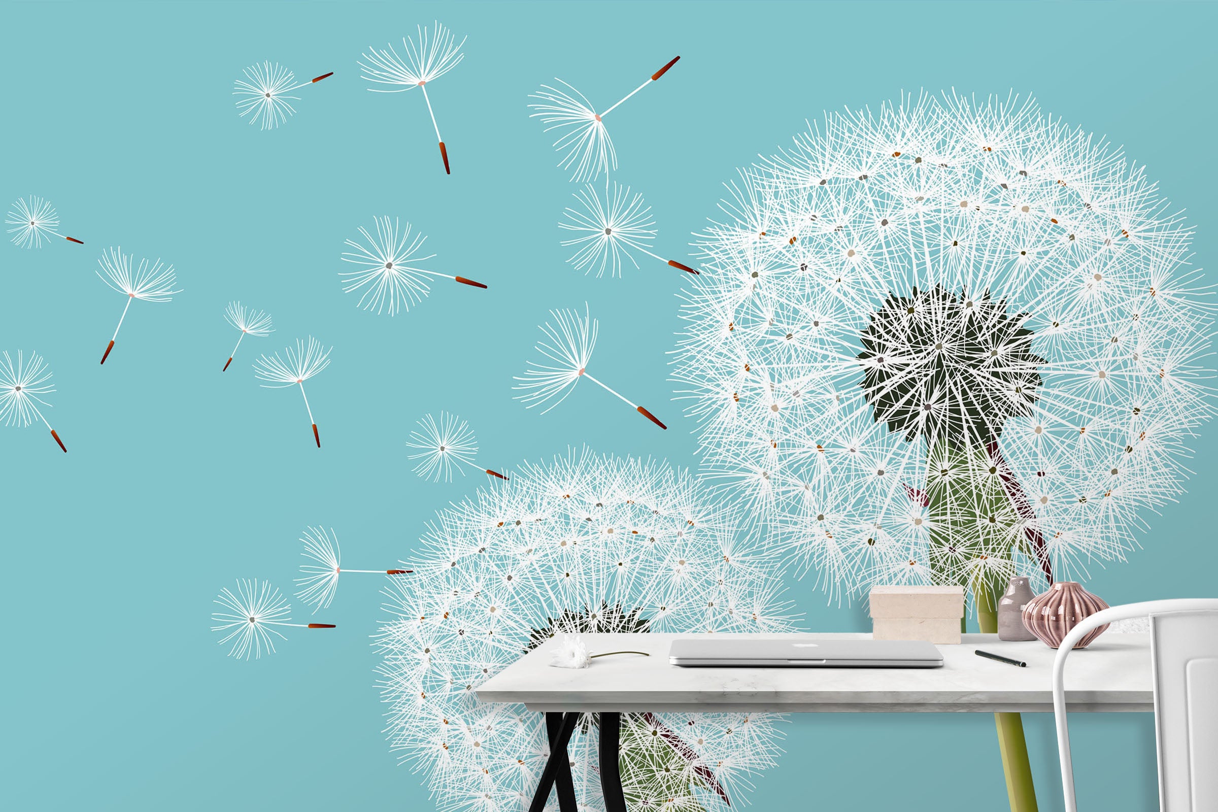 3D White Dandelion 1029 Wall Murals