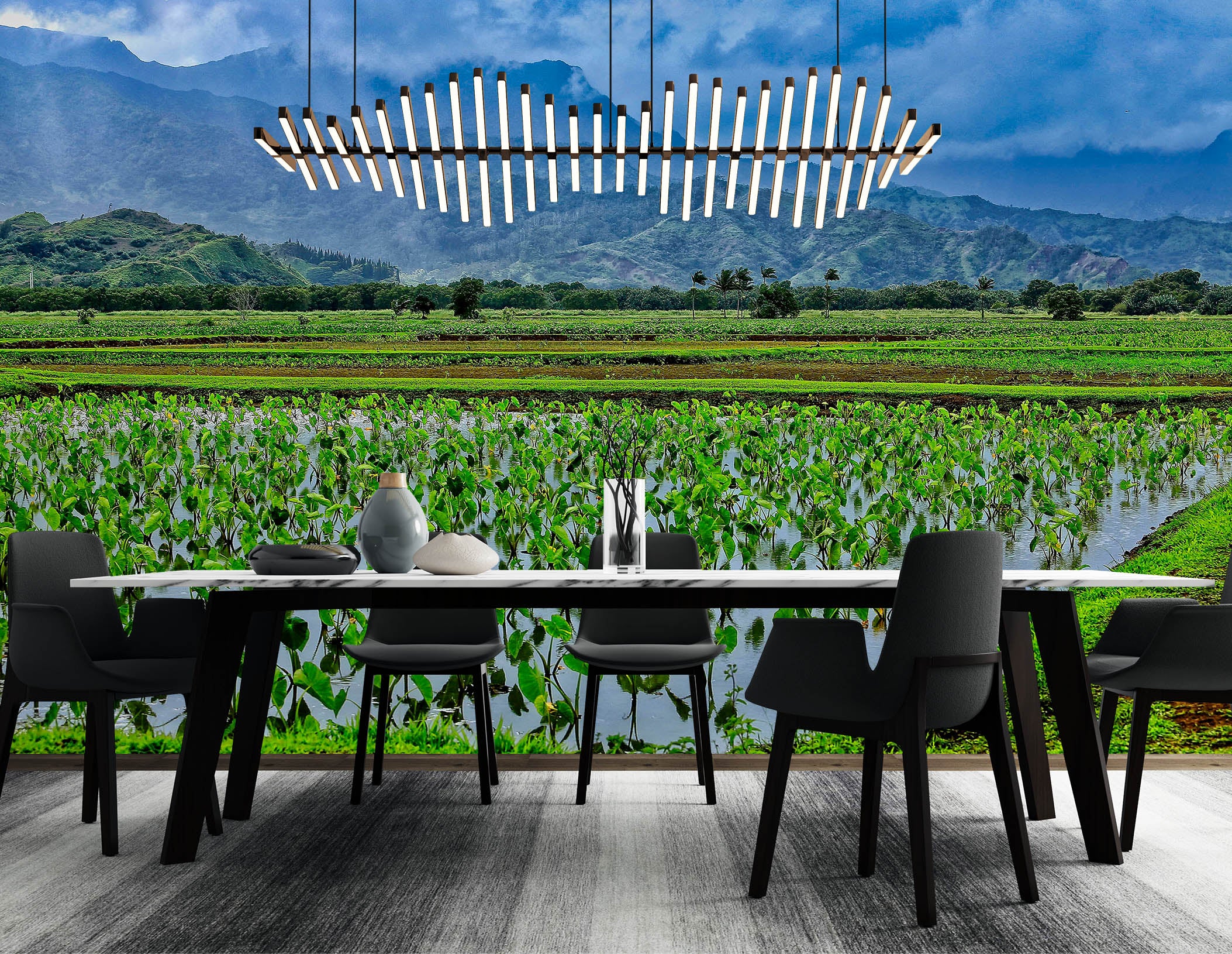 3D Taro Fields 11182 Kathy Barefield Wall Mural Wall Murals