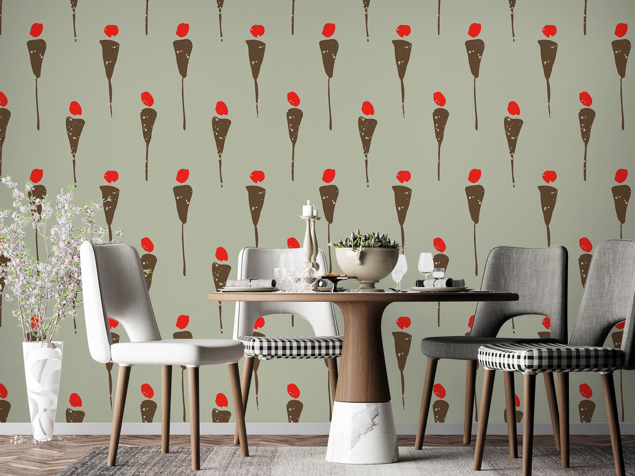 3D Red Dot Pattern 12038 Kashmira Jayaprakash Wall Mural Wall Murals