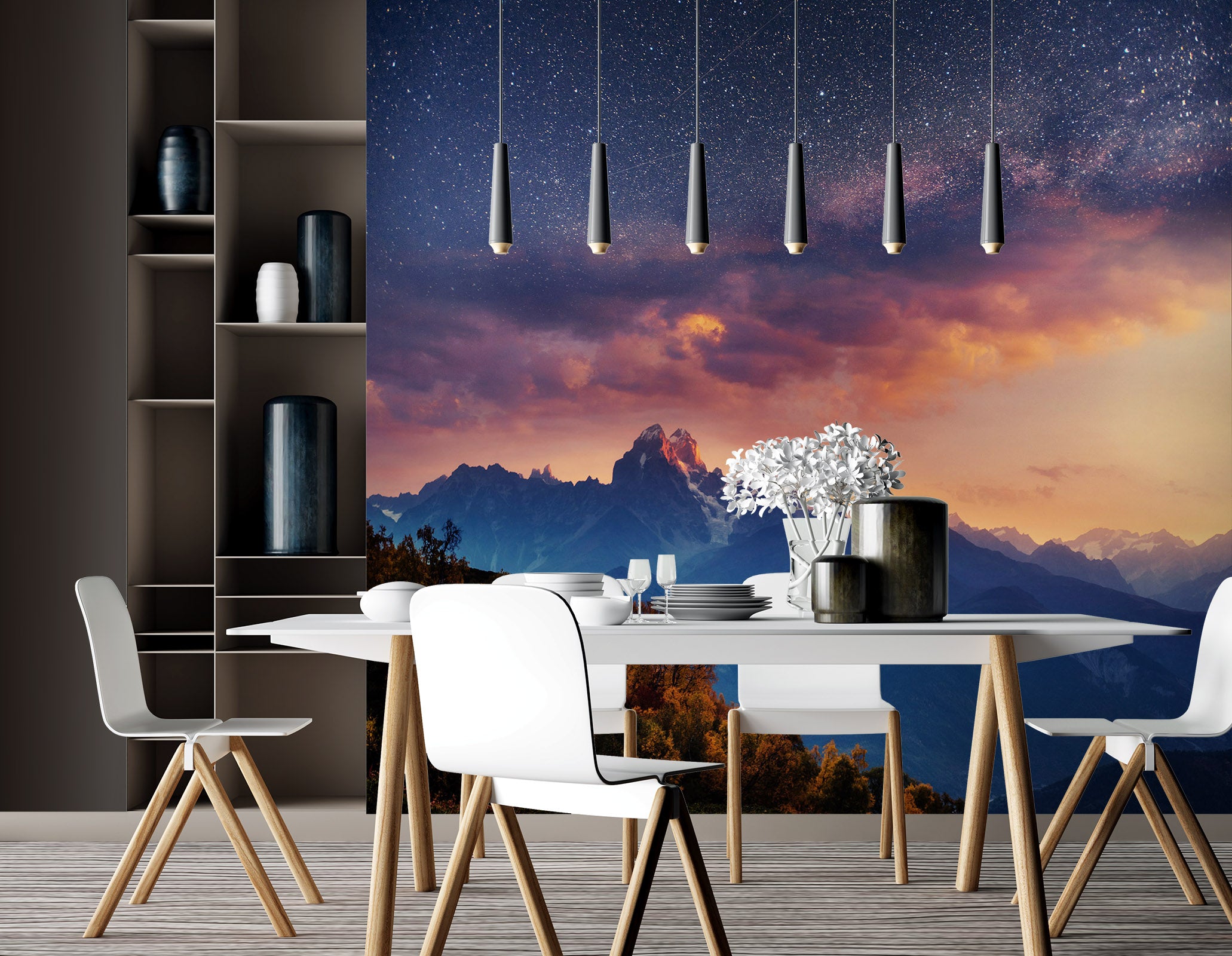 3D Mountain Clouds 58058 Wall Murals