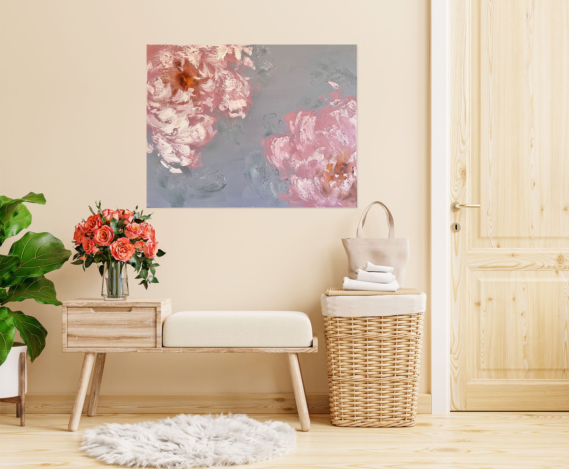 3D Pink Flower 810 Skromova Marina Wall Sticker