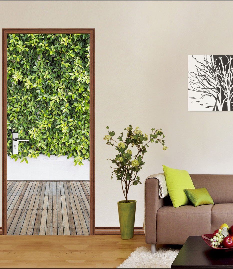 3D branches parterre wood flooring door mural Wallpaper AJ Wallpaper 