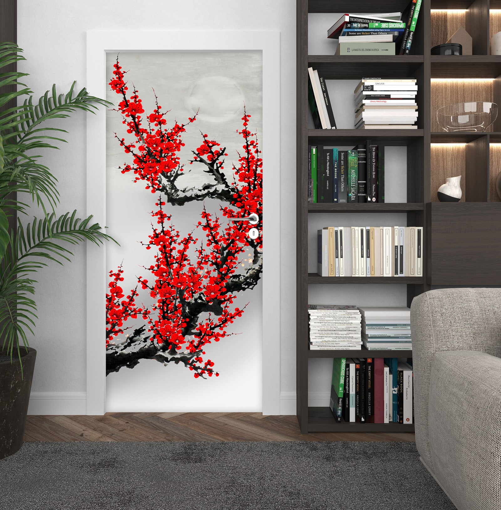 3D Plum Blossom 24019 Door Mural