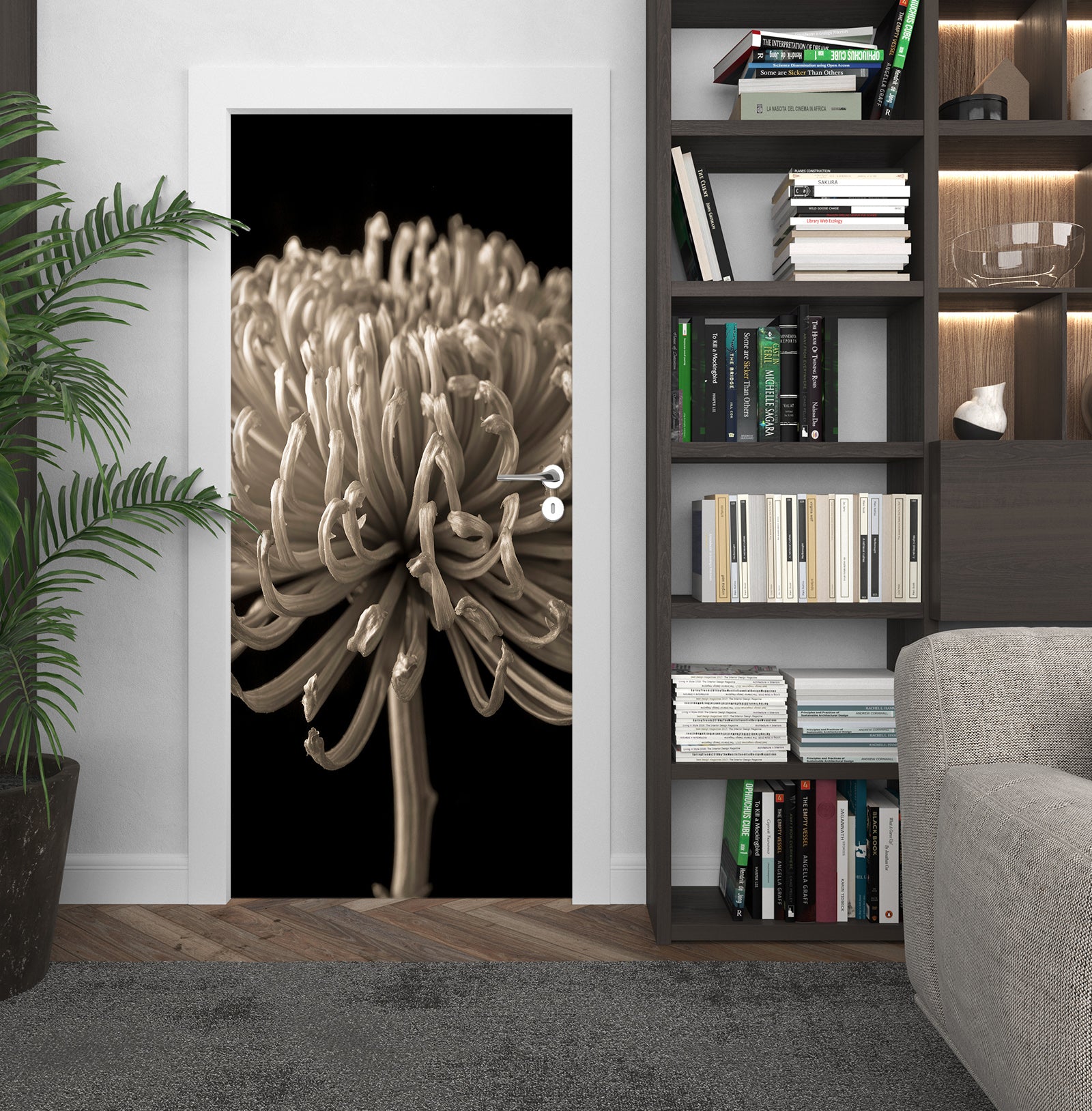 3D Chrysanthemum 5019 Assaf Frank Door Mural