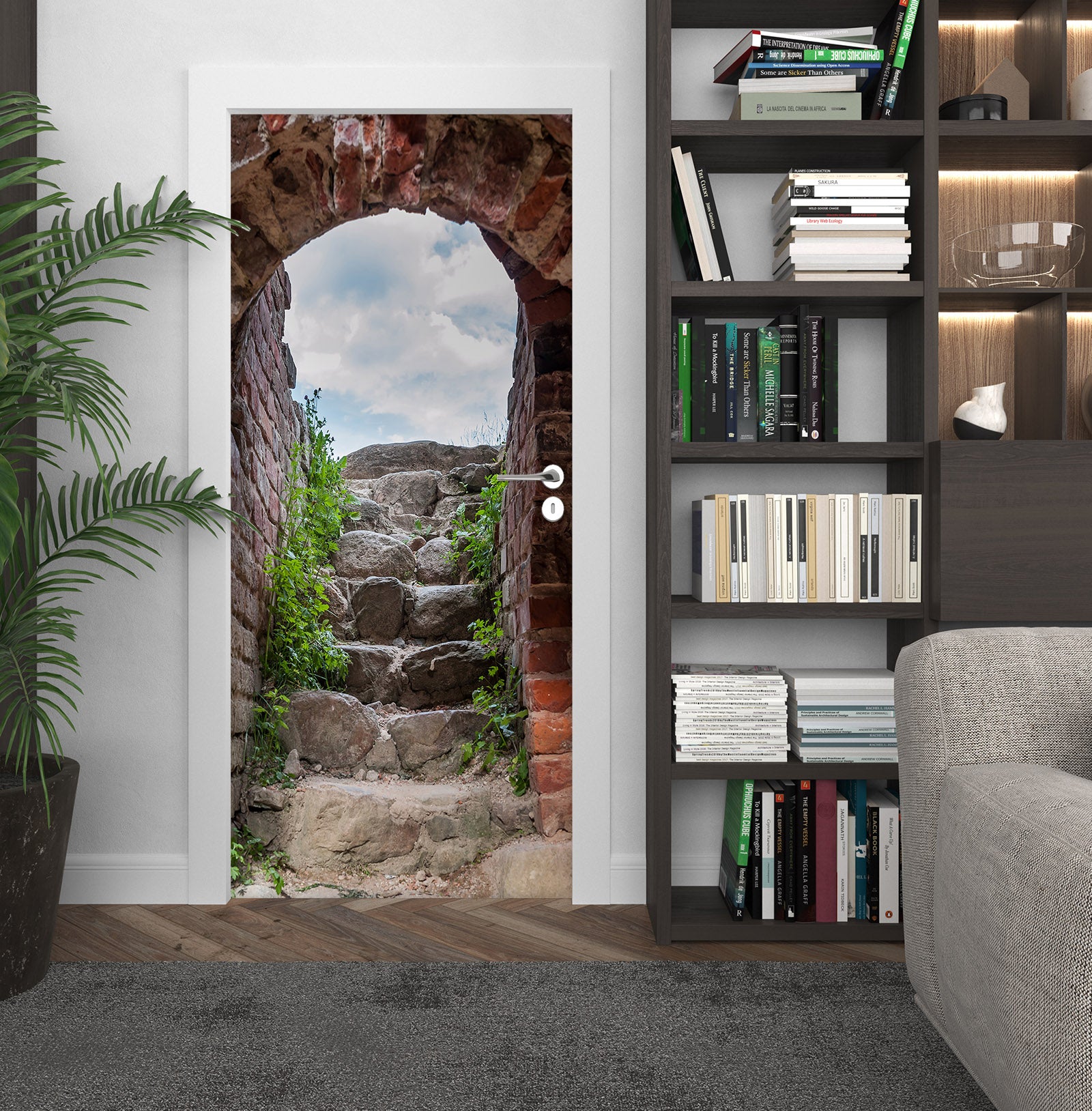 3D Stair Cave 22185 Door Mural