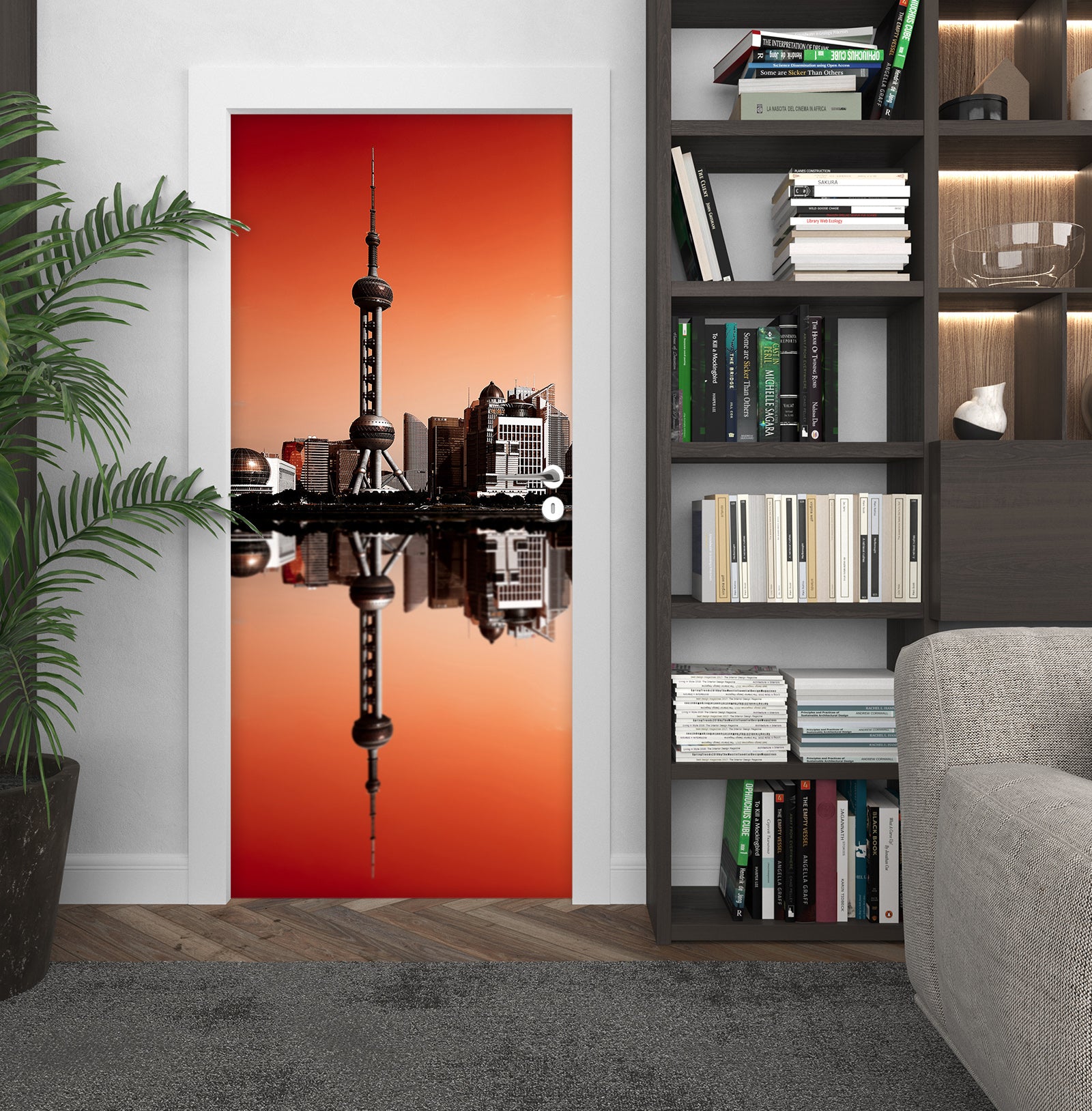 3D Building Oriental Pearl Tower 11475 Marco Carmassi Door Mural