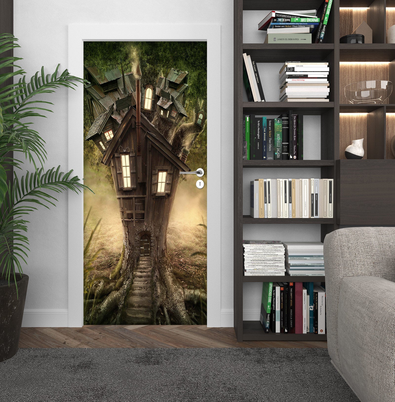 3D Tree House 24054 Door Mural