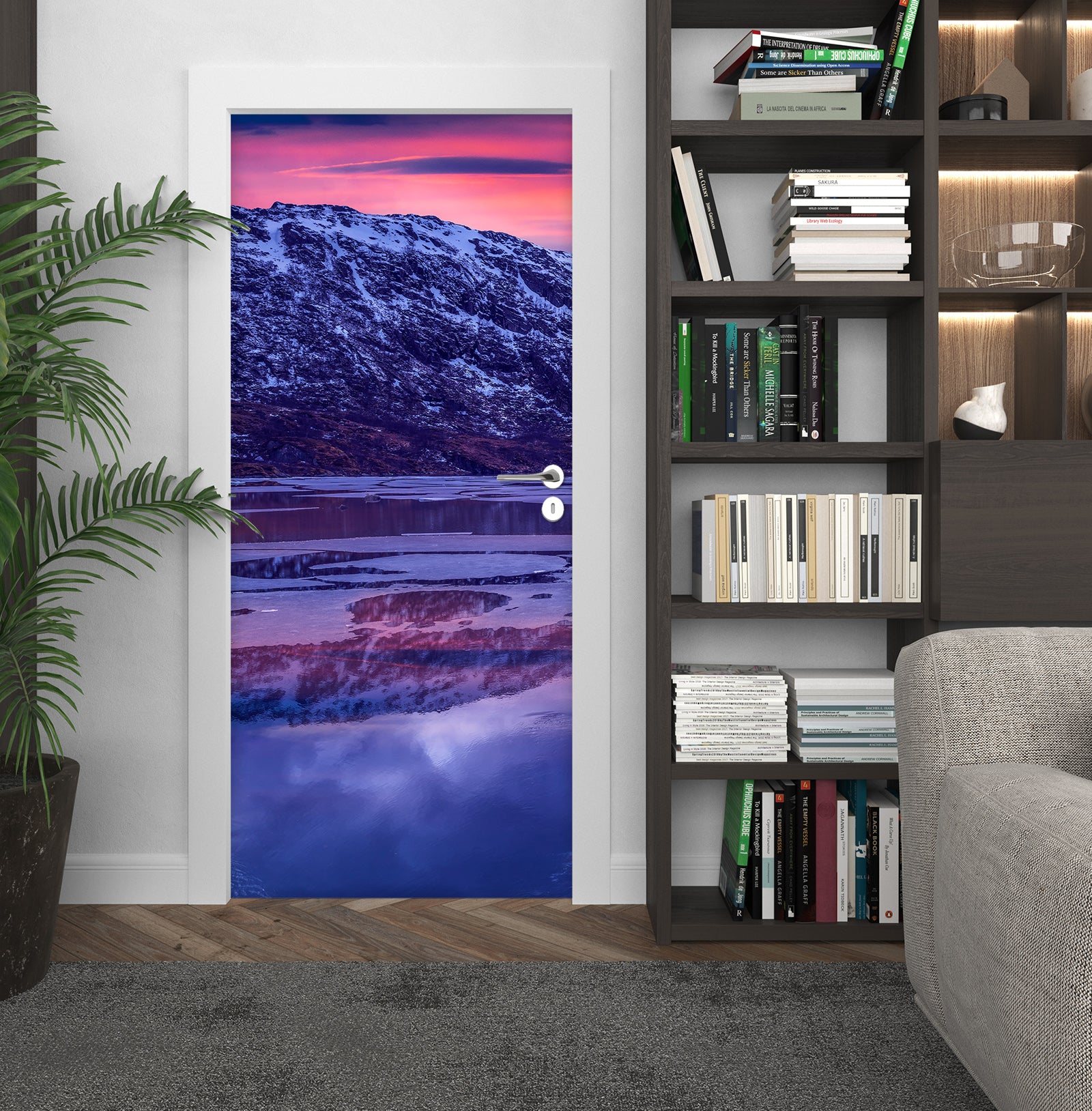 3D Stone Lake Sunset 11585 Marco Carmassi Door Mural