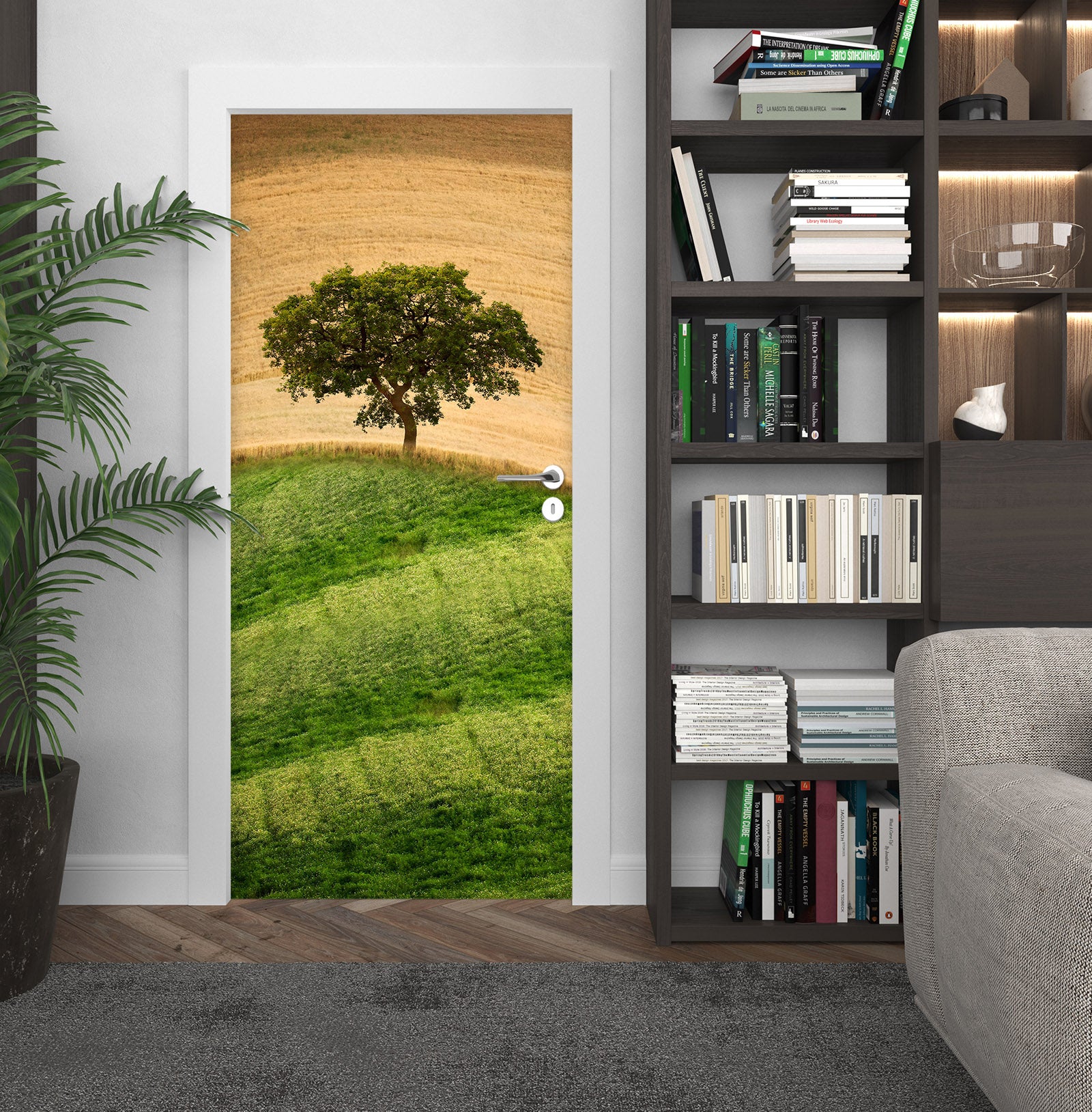 3D Lawn Hillside Tree 11968 Marco Carmassi Door Mural