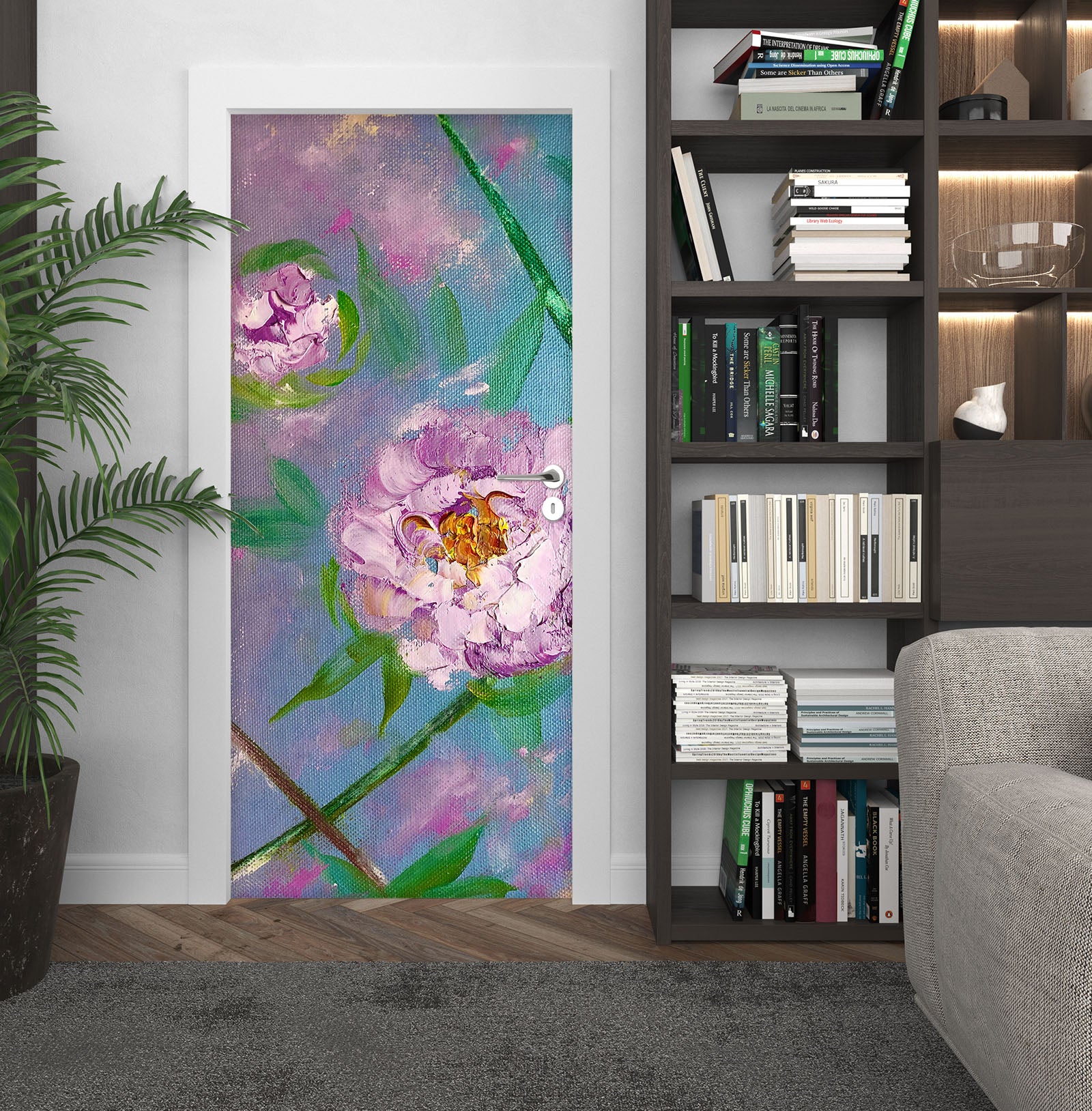 3D Pink Roses 3238 Skromova Marina Door Mural