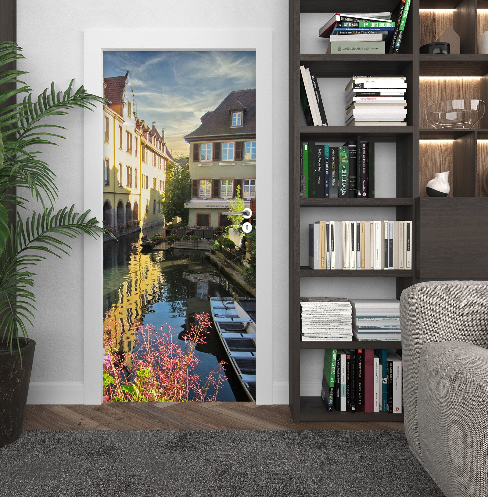 3D Building River Boat 110184 Kathy Barefield Door Mural