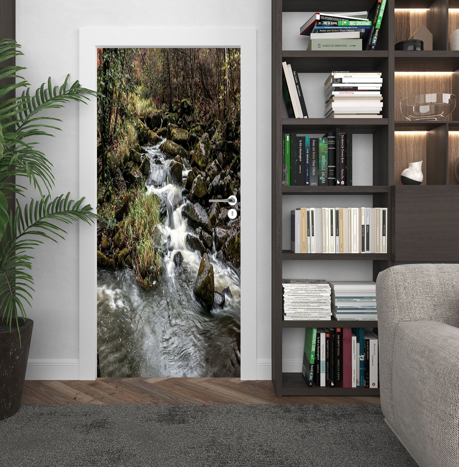 3D Stream Water 21158 Door Mural