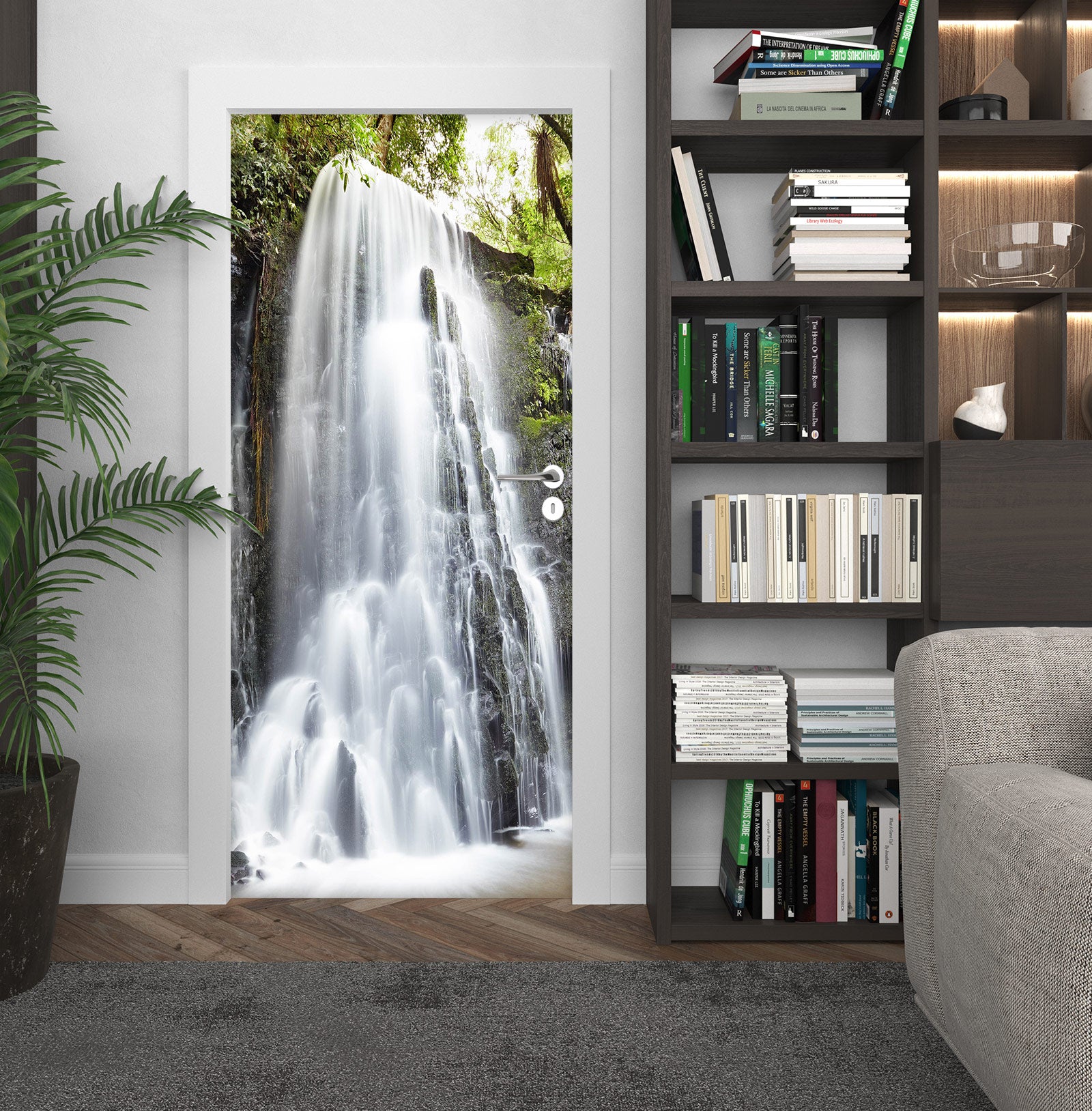 3D Waterfall Rapids 194 Door Mural