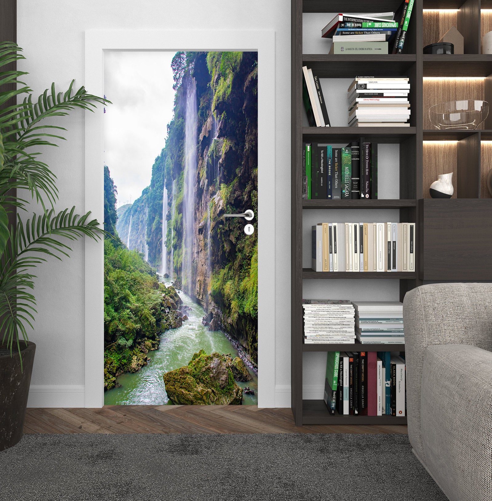 3D Mountain Gorge 25019 Door Mural