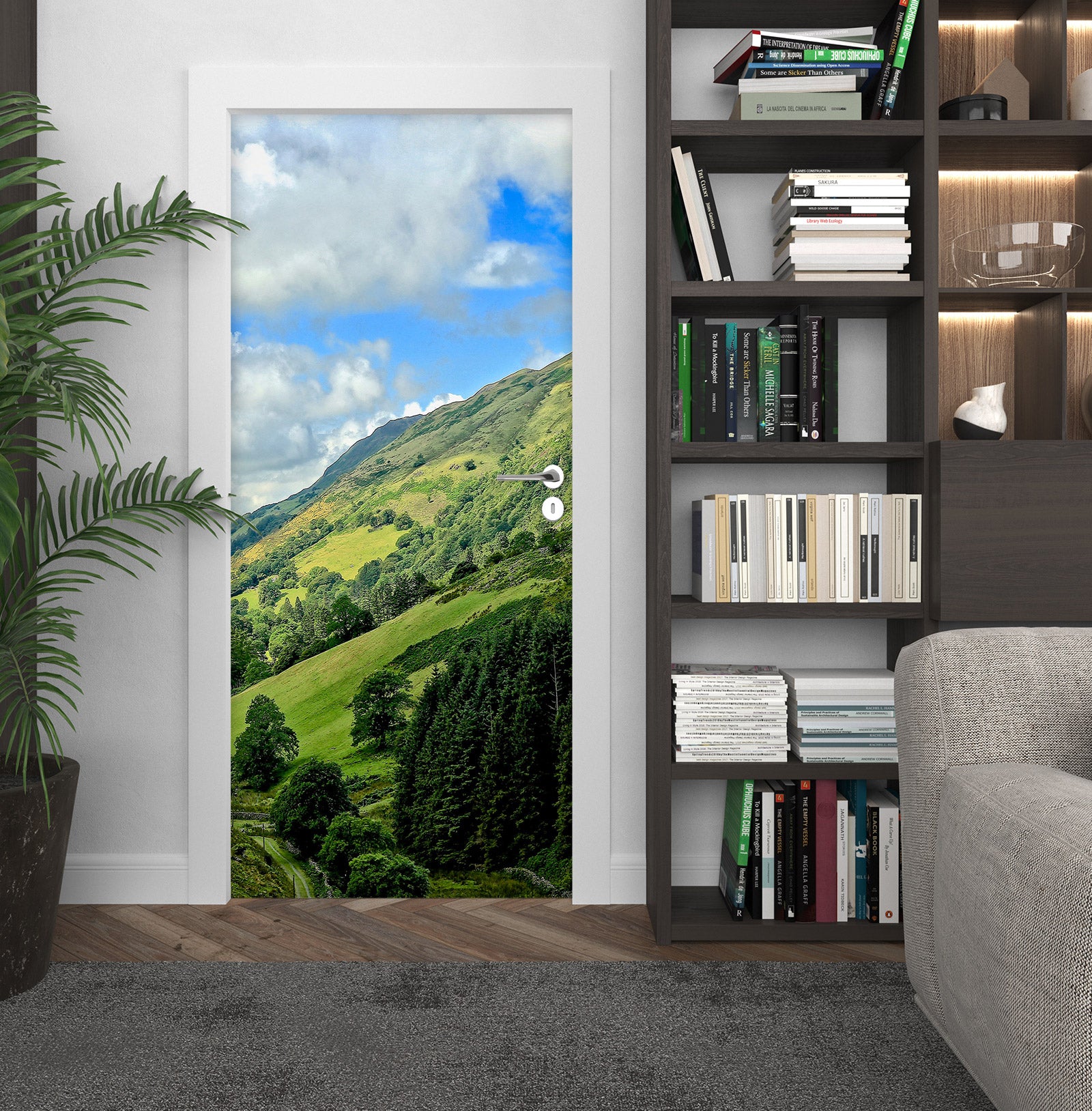 3D Trees Lawn Hillside 11103 Kathy Barefield Door Mural