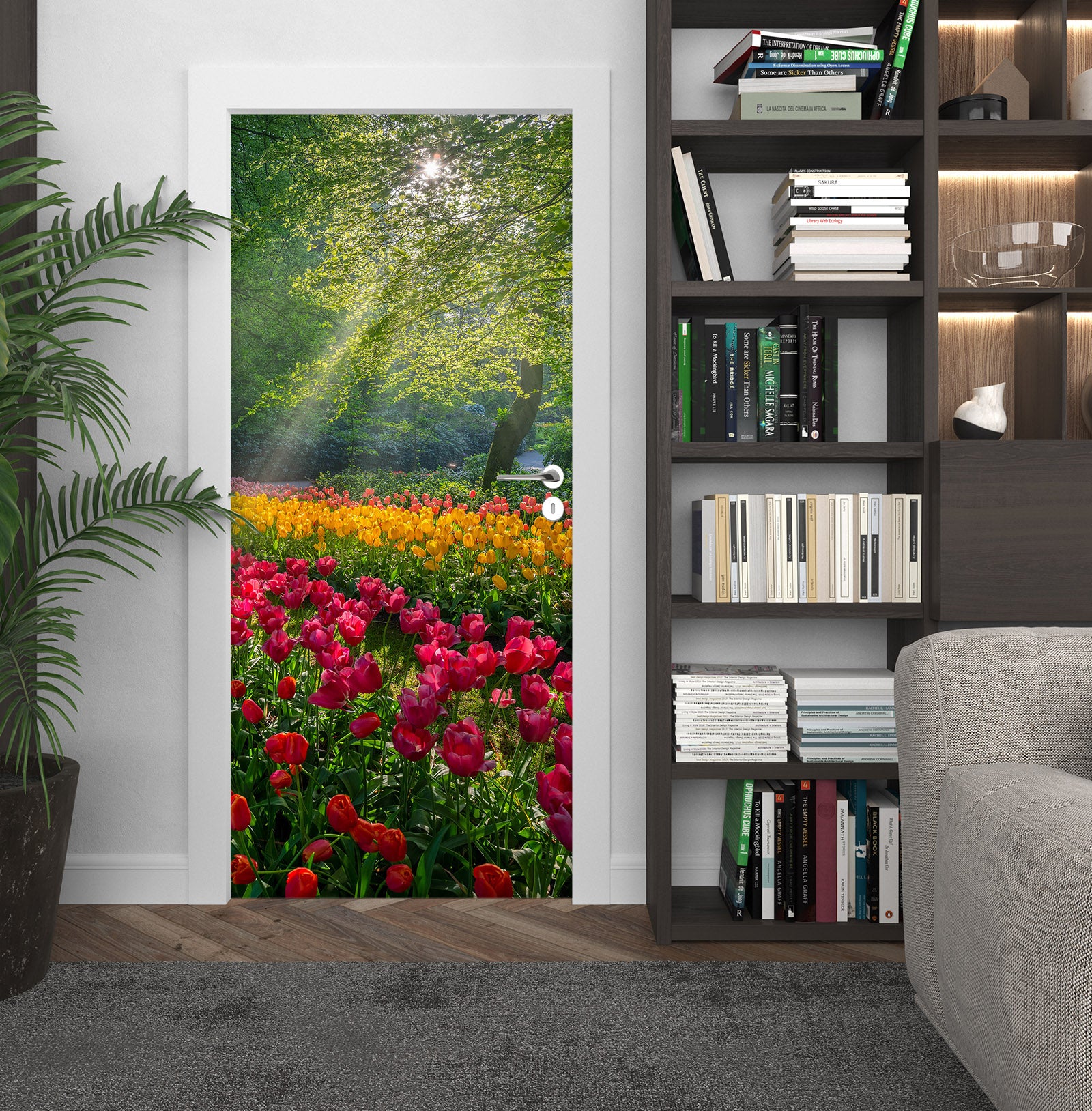 3D Flower Bush Sunshine Woods 12281 Marco Carmassi Door Mural