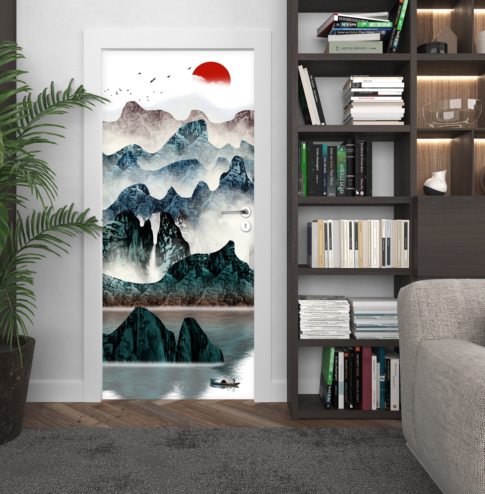 3D Mountains 21159 Door Mural