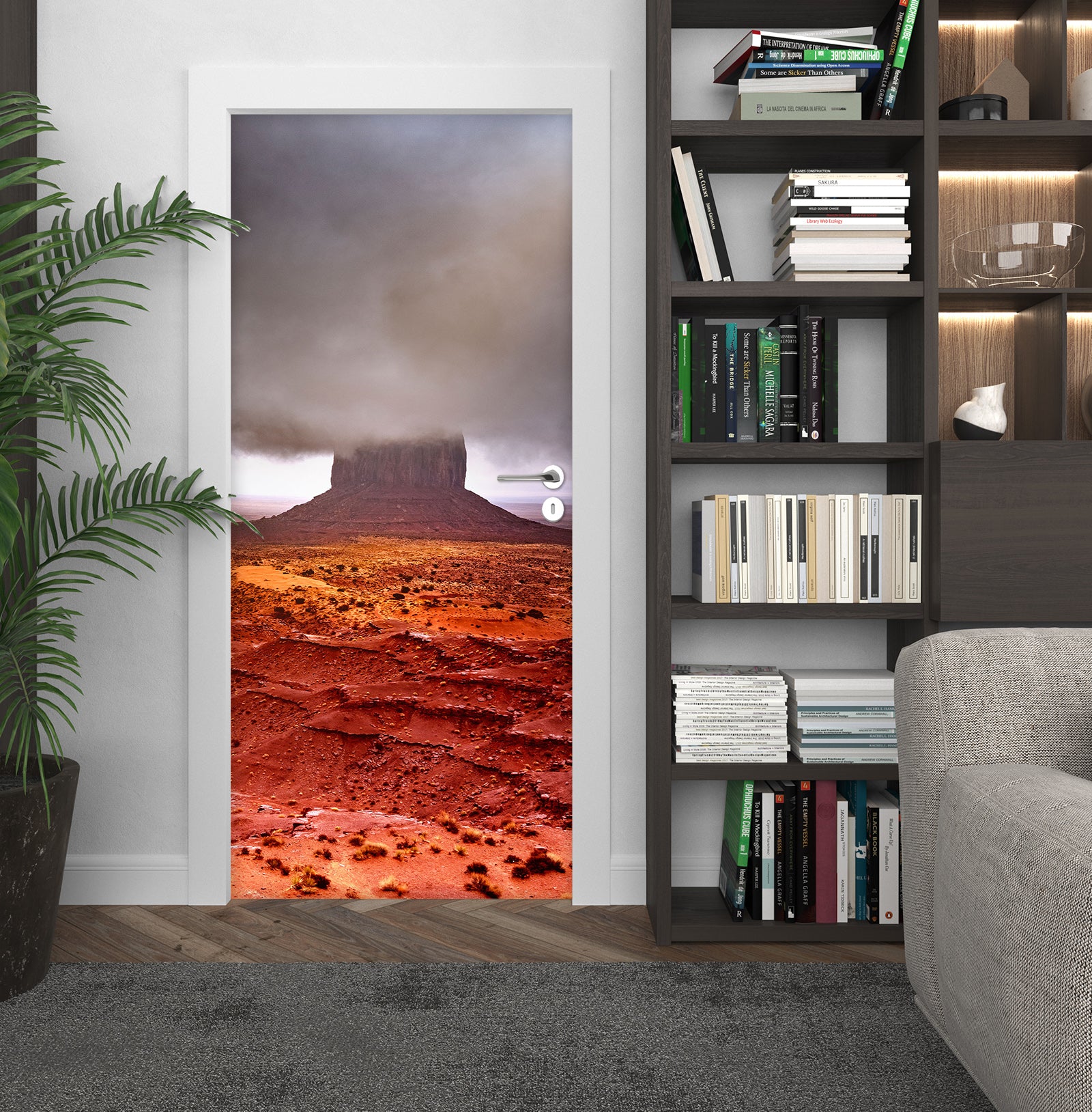 3D Cloud Mist Red Earth 12009 Marco Carmassi Door Mural