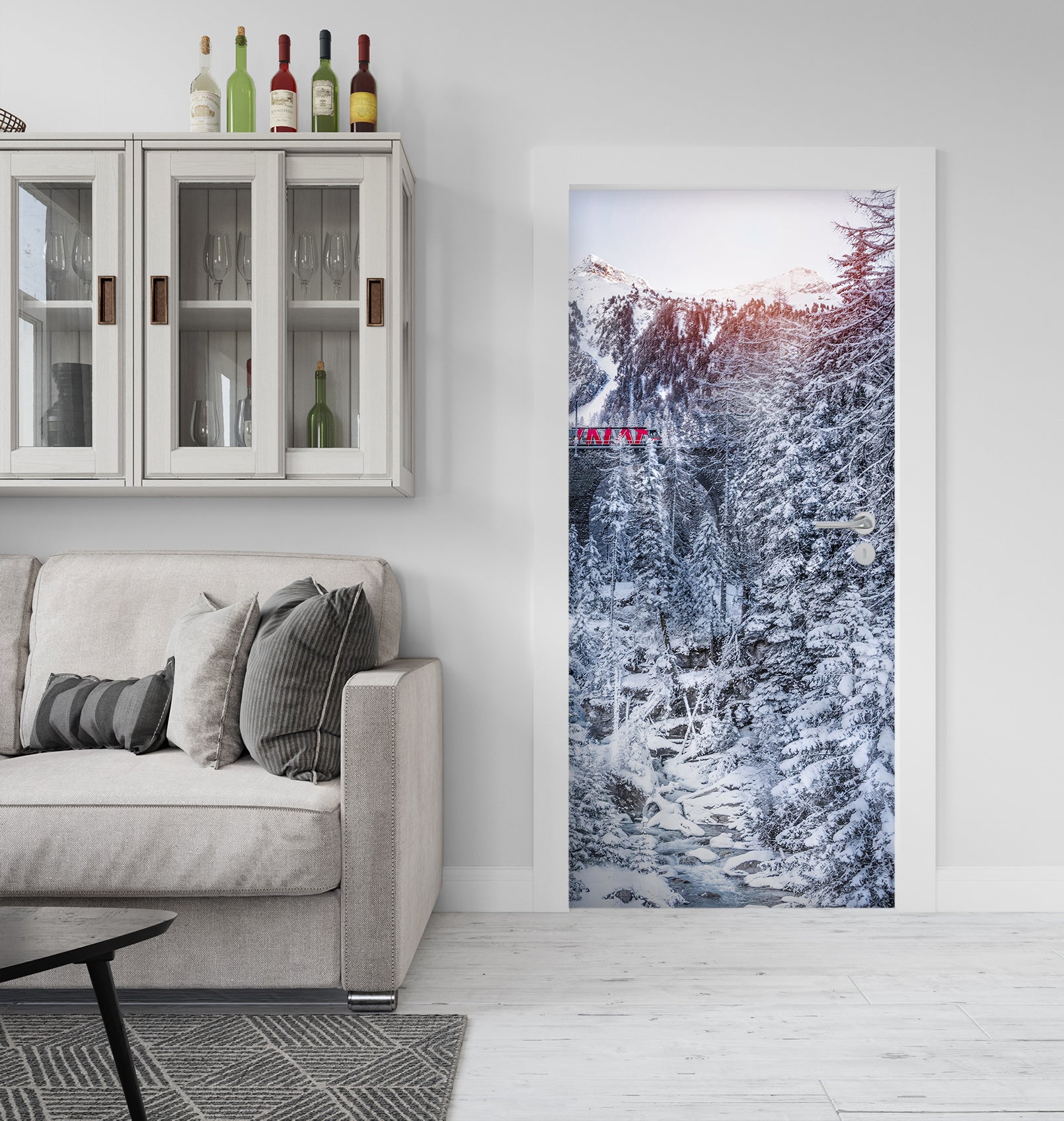 3D Snow Forest 114127 Marco Carmassi Door Mural