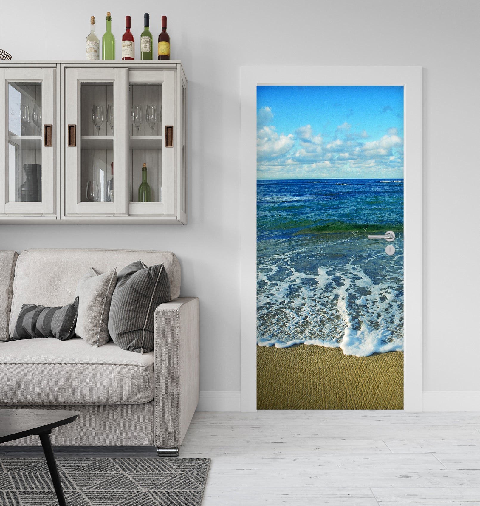 3D Seaside Beach 240 Door Mural