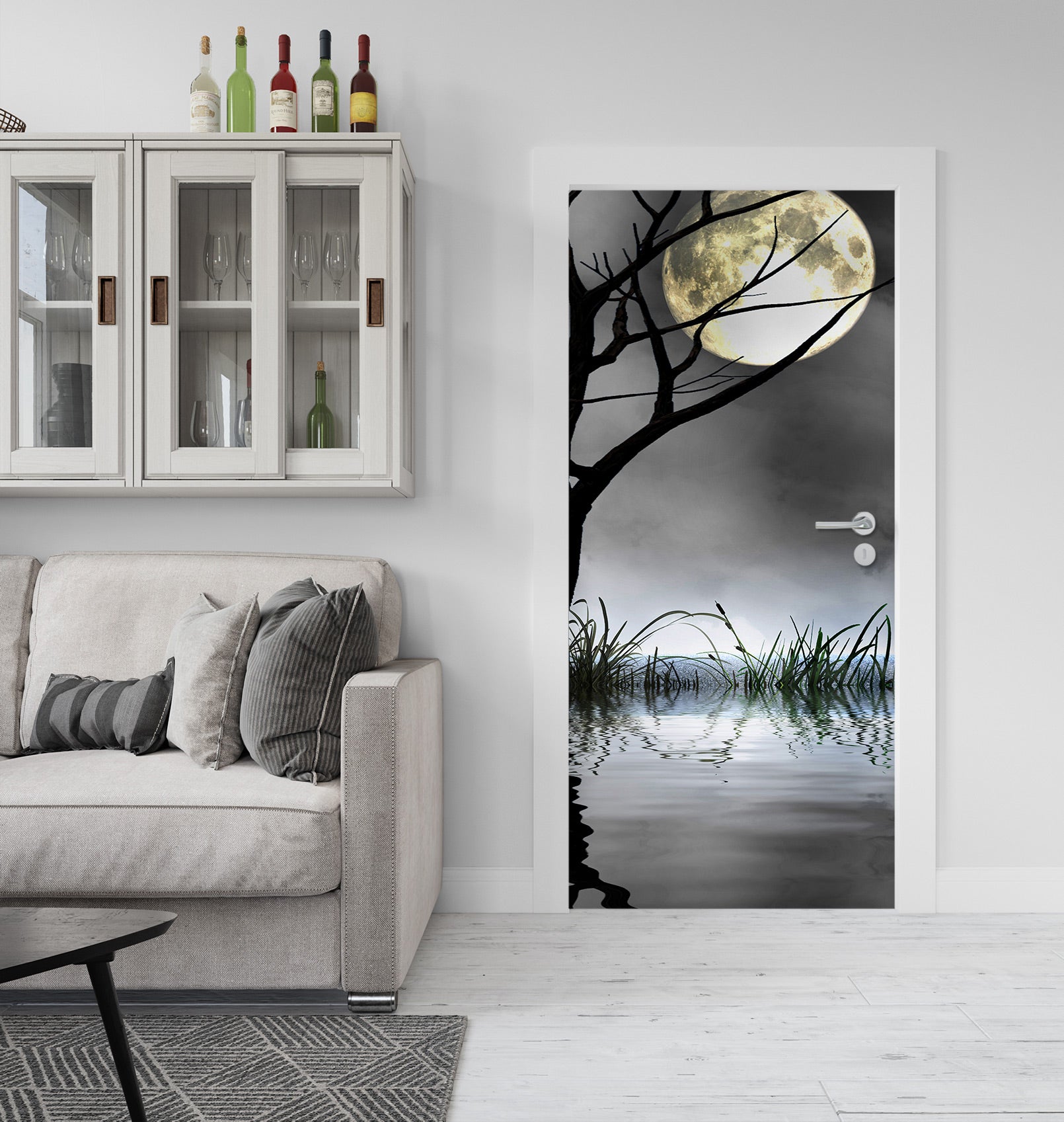 3D Branches Moon 24067 Door Mural