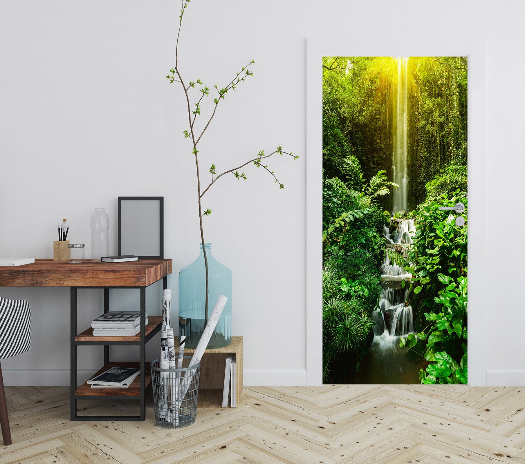 3D Jungle Running Water 24090 Door Mural