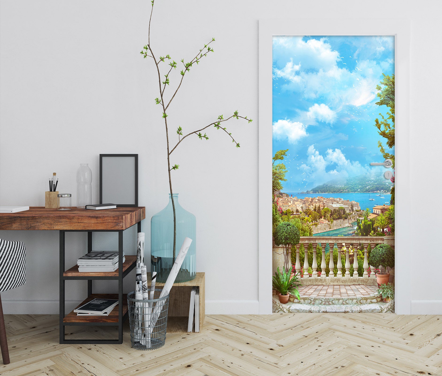 3D Sky Island 22167 Door Mural