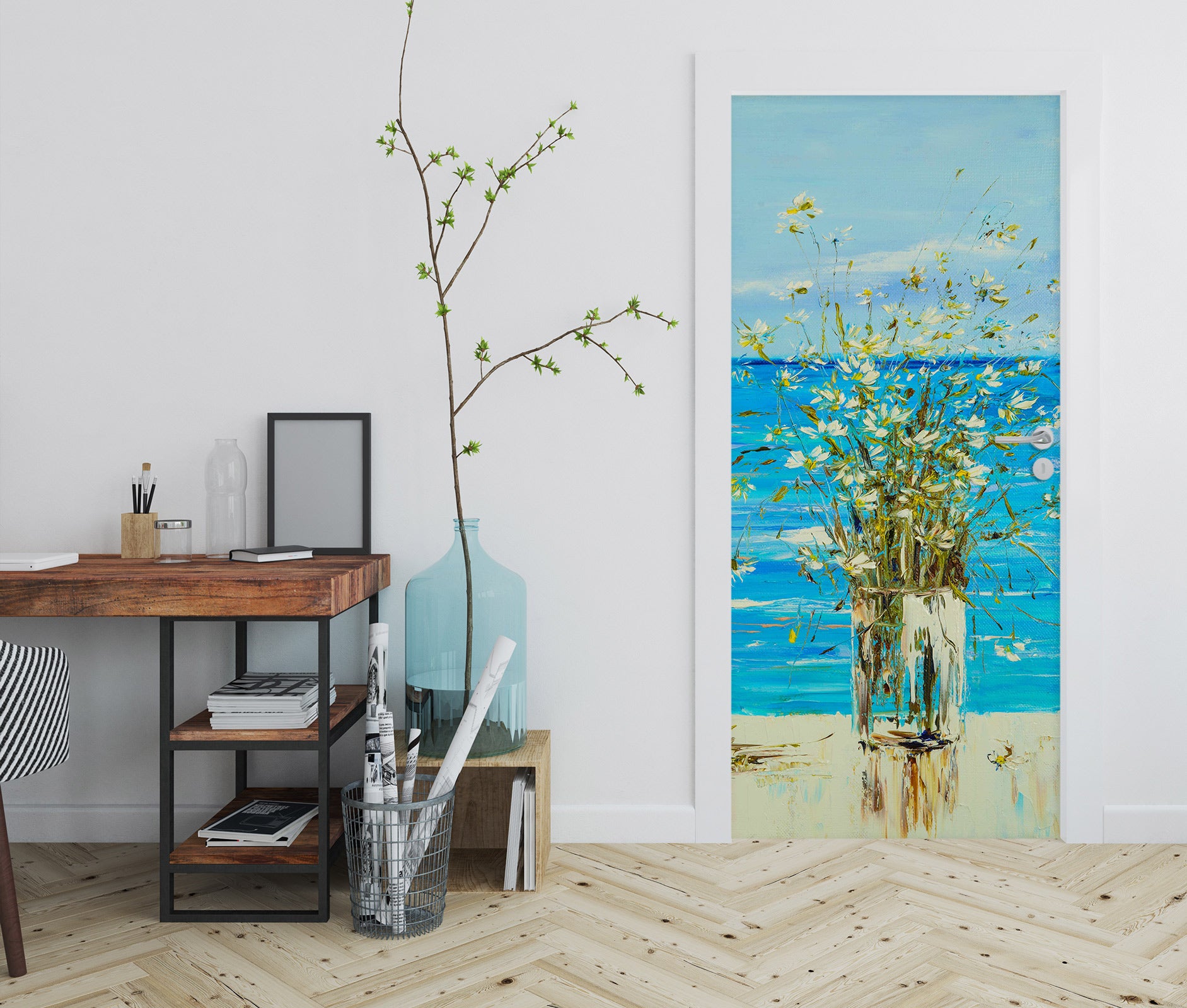 3D Blue Water 3173 Skromova Marina Door Mural