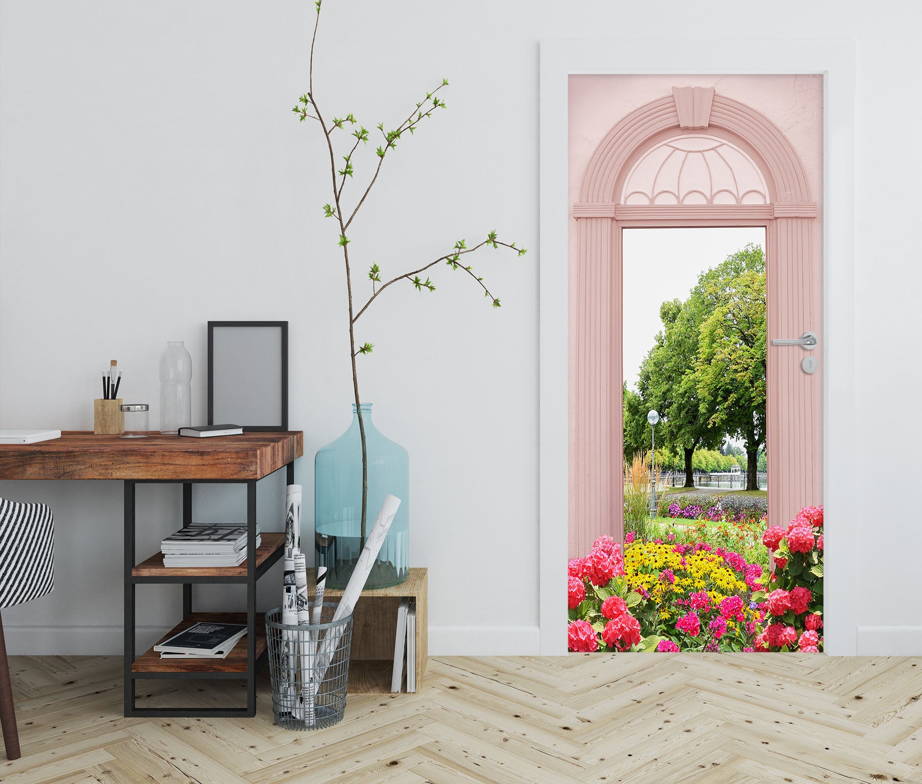 3D Flower Bush 22153 Door Mural