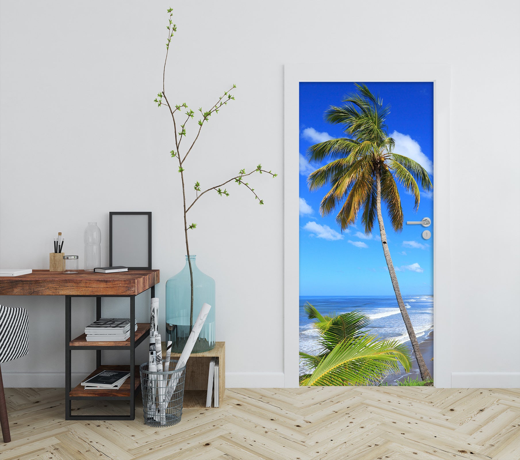 3D Coconut Tree 23232 Door Mural