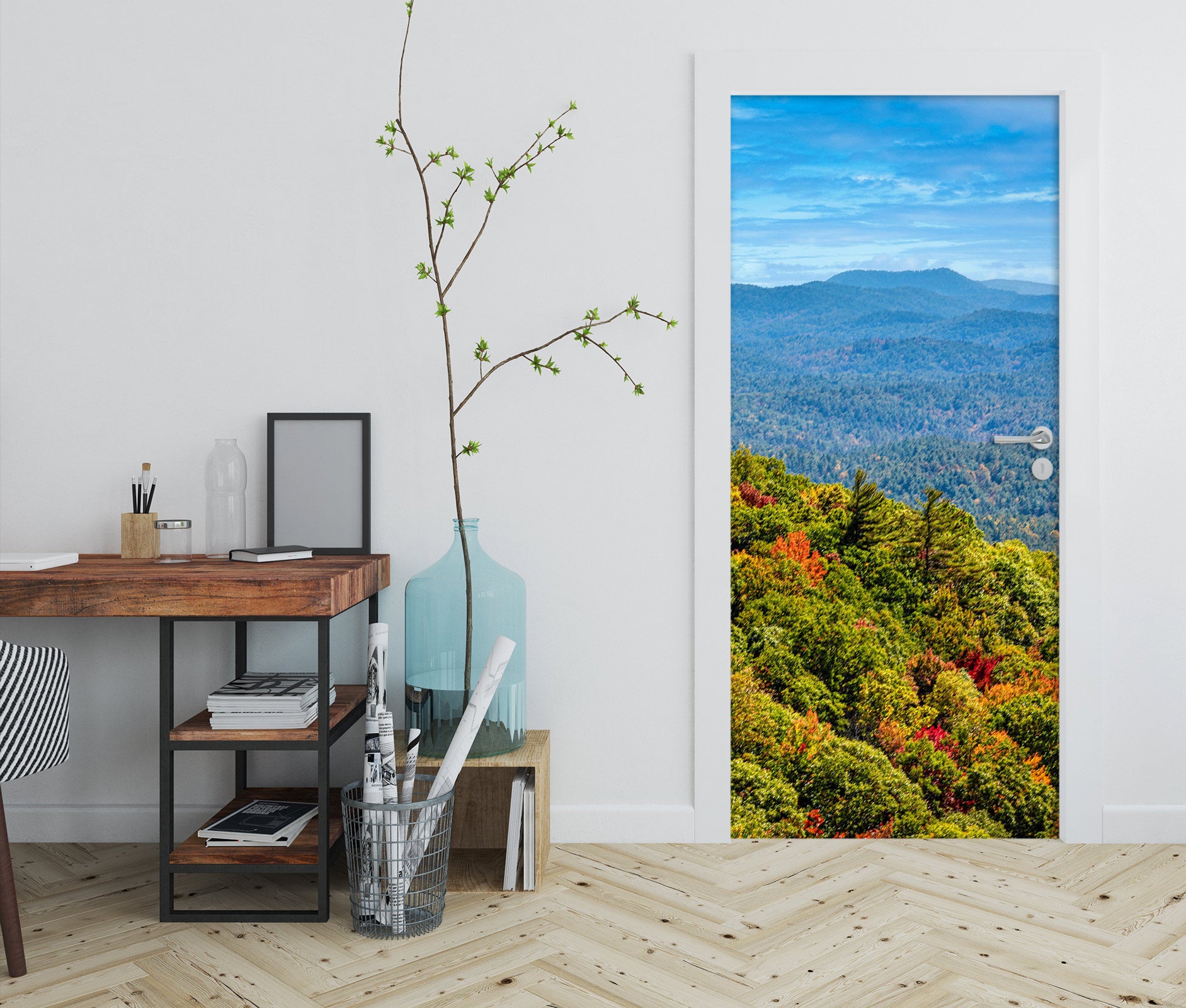 3D Mountain Forest 10827 Beth Sheridan Door Mural